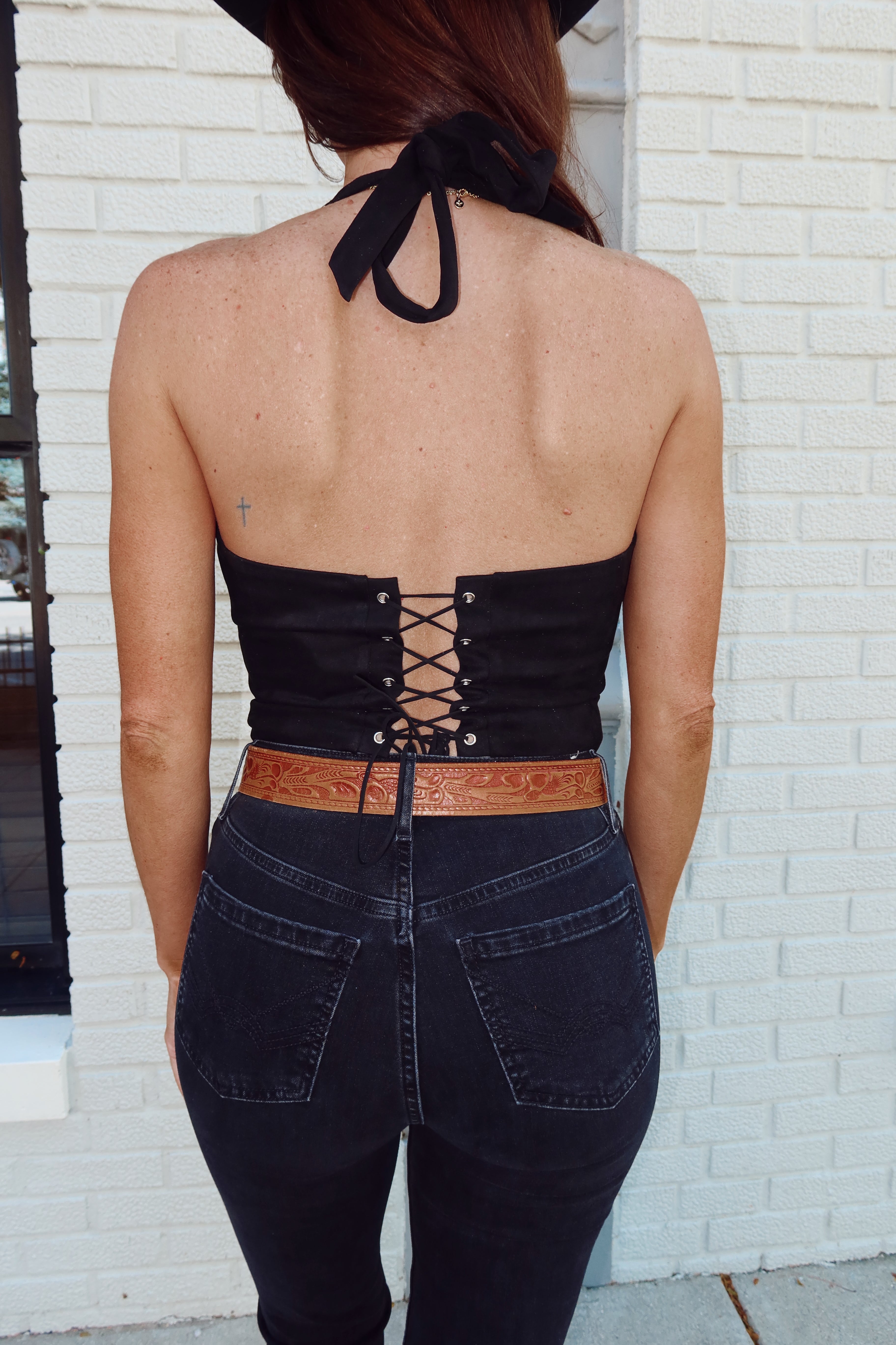 Born Wild Western Suede Halter Top