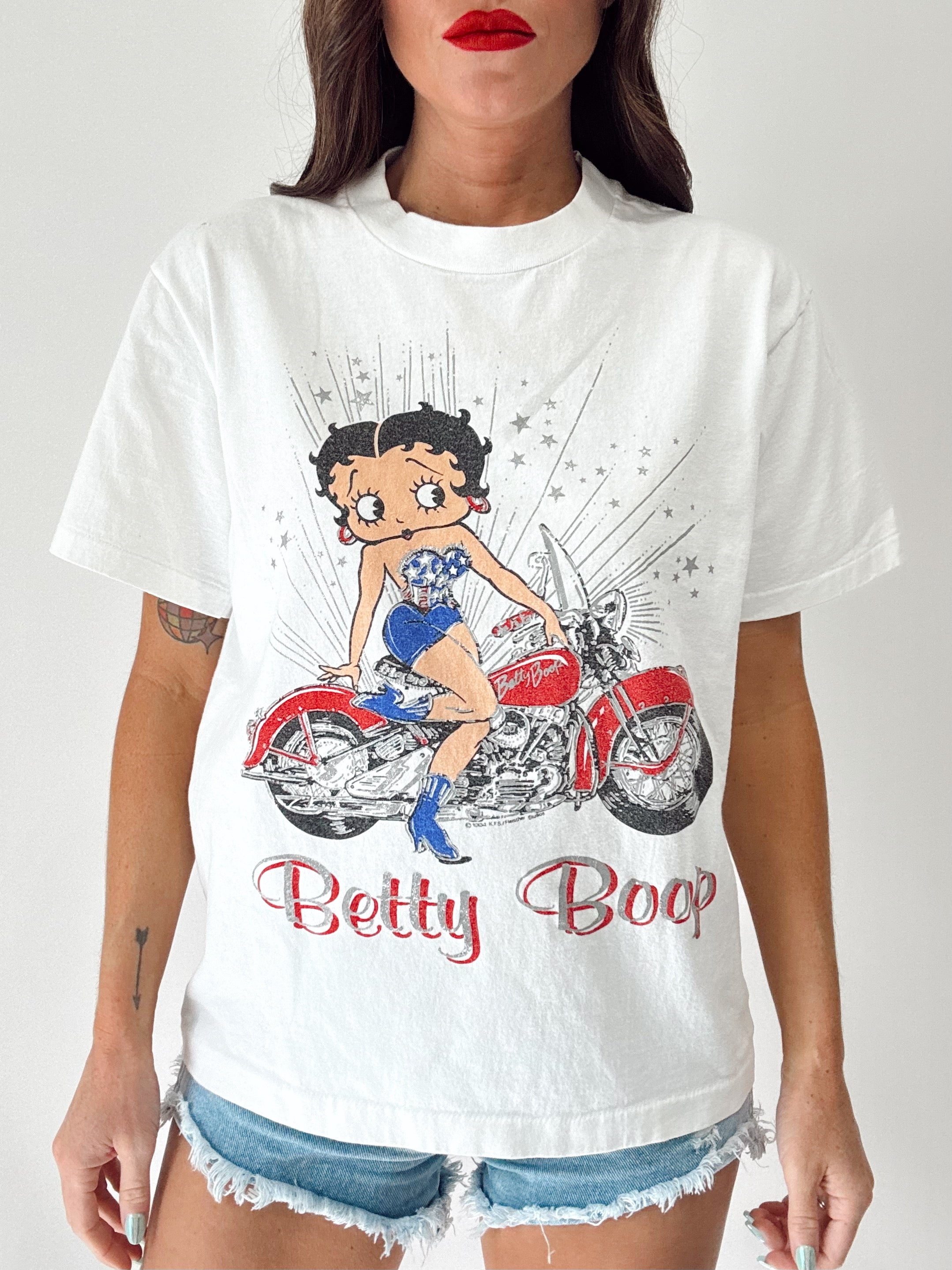 Vintage 90s Betty Boop Biker Tee