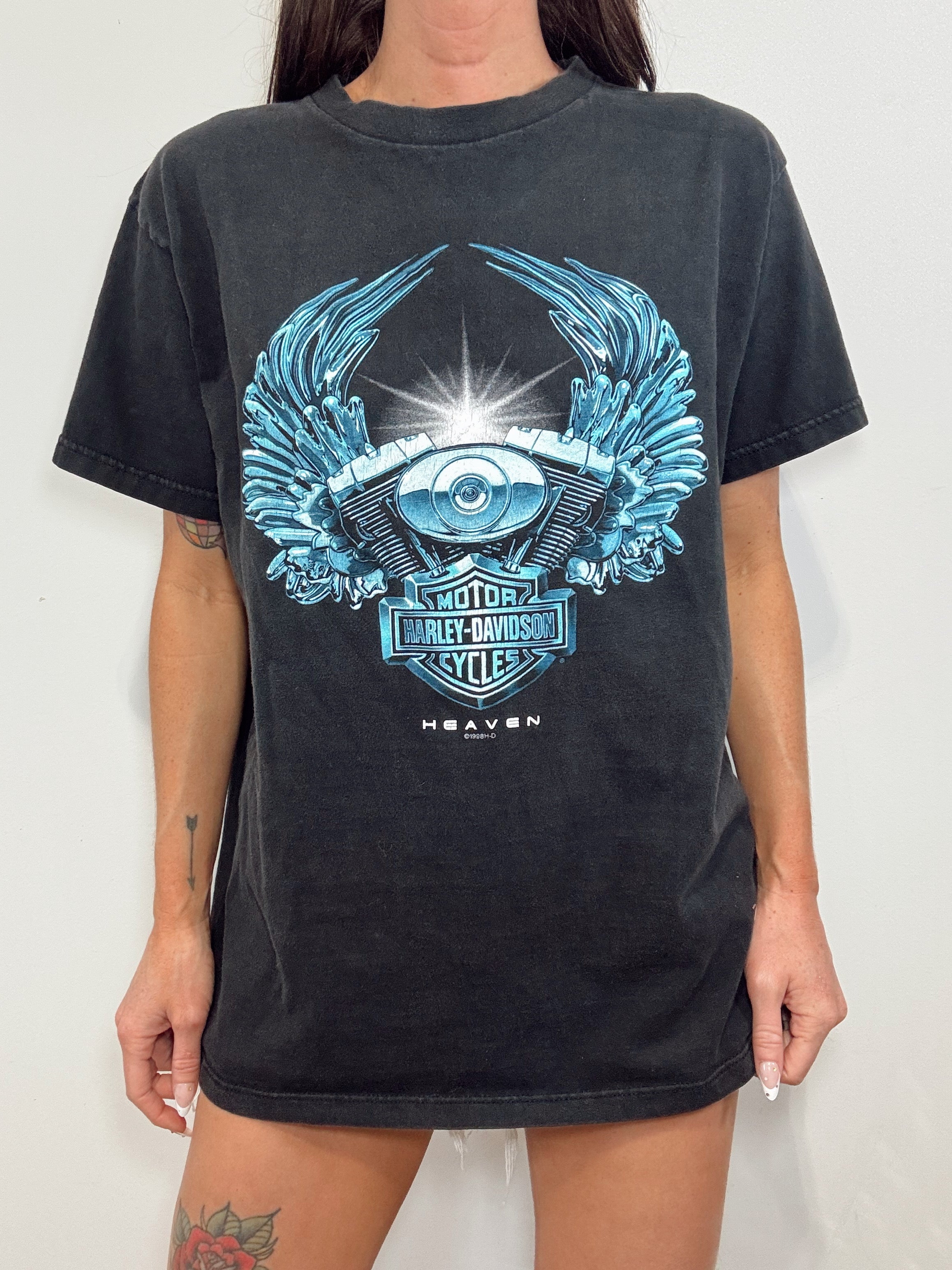 Vintage 90s Harley Davidson Heaven Chrome Tee