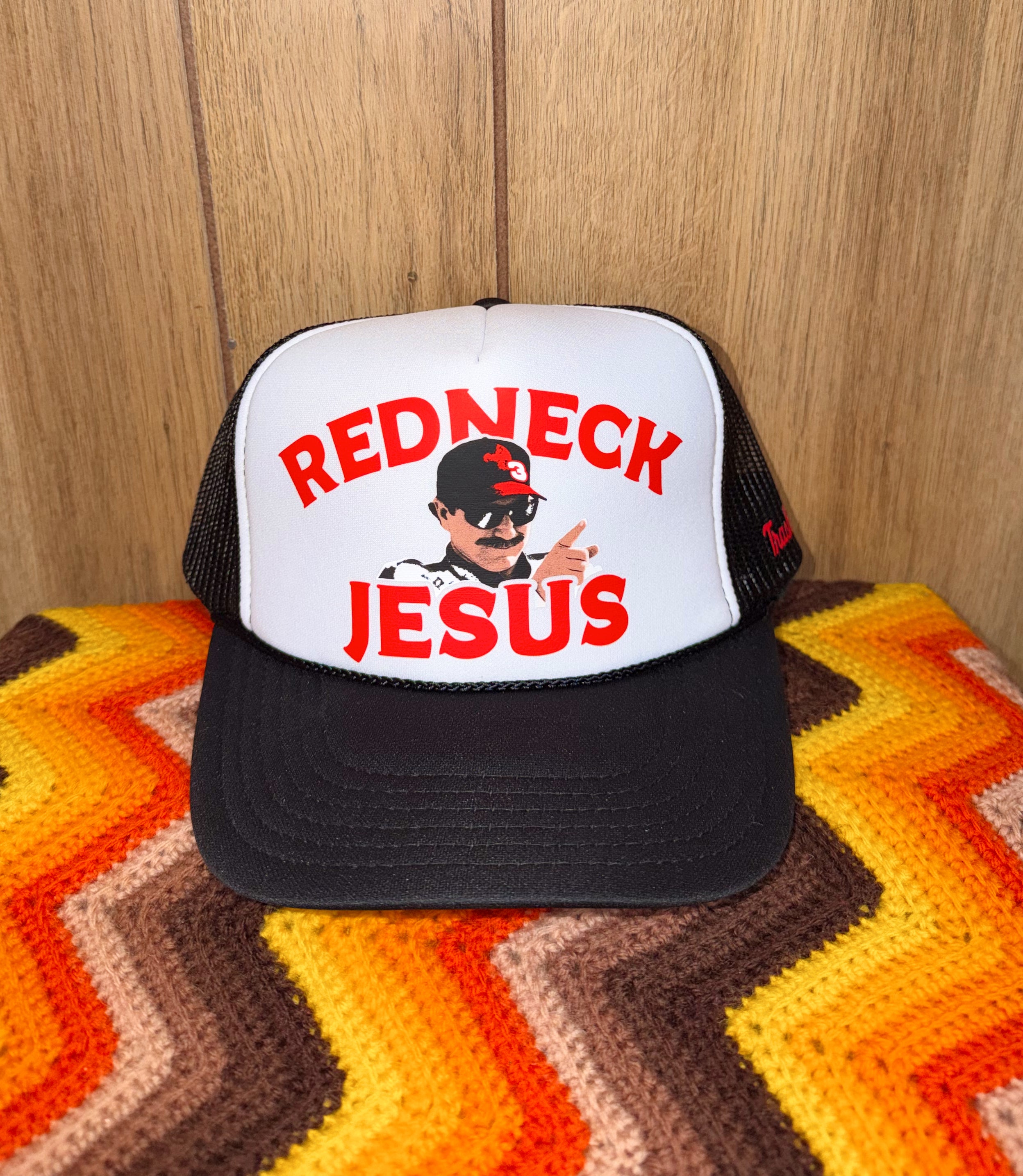 Retro Redneck Jesus Trucker Hat