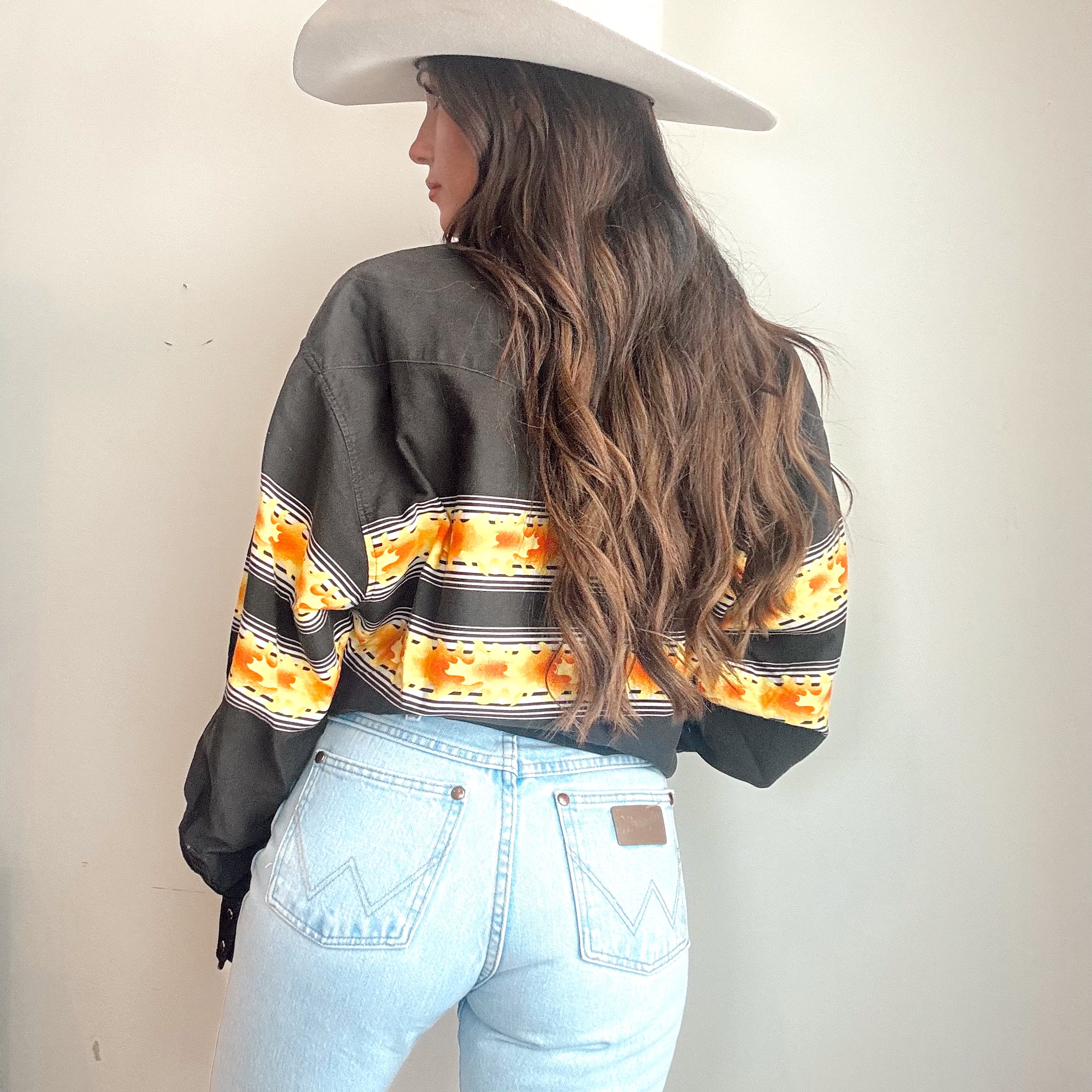 Vintage 90s Western Flame Pearl Snap