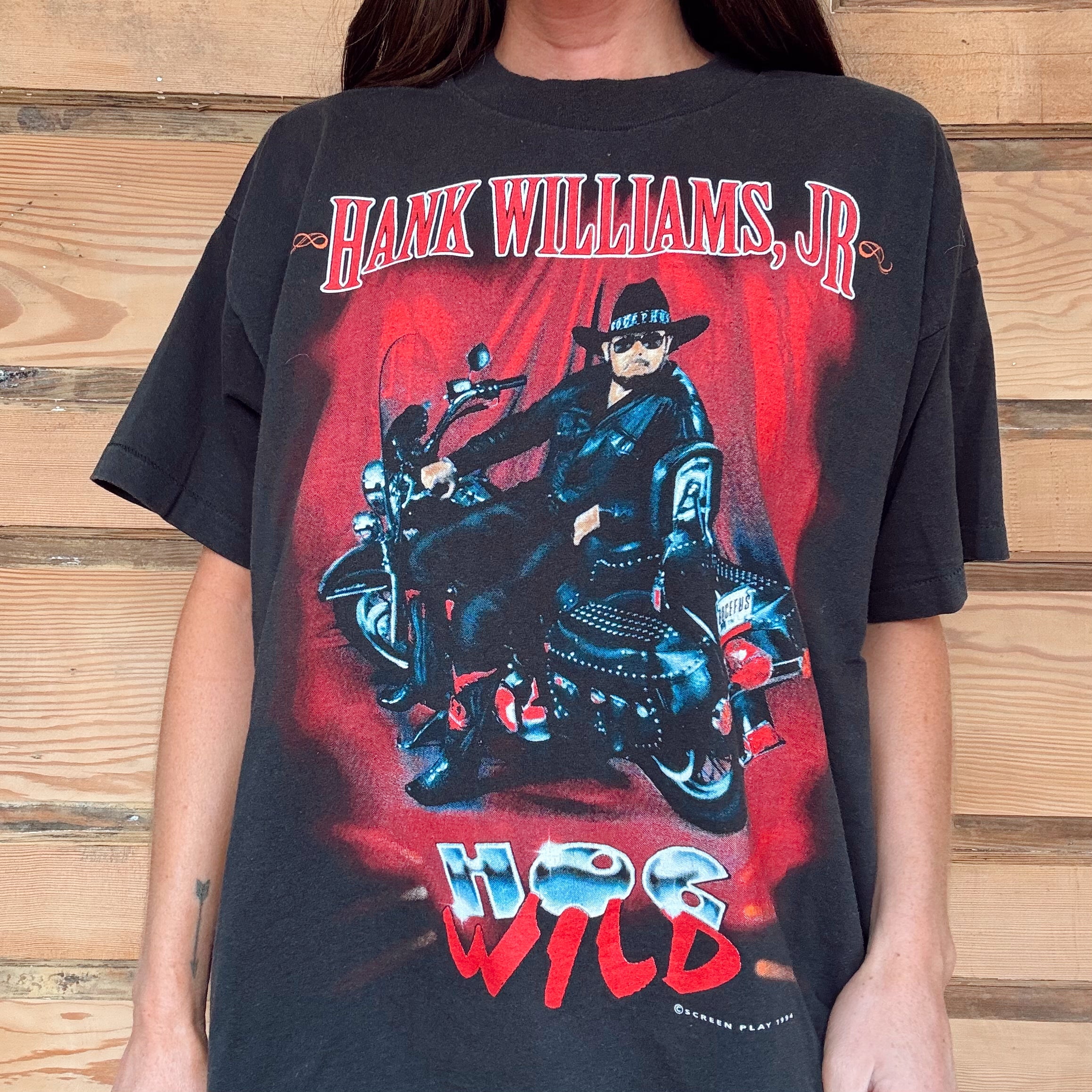 Vintage 90s Hank Williams Jr. Hog Wild Tour Tee