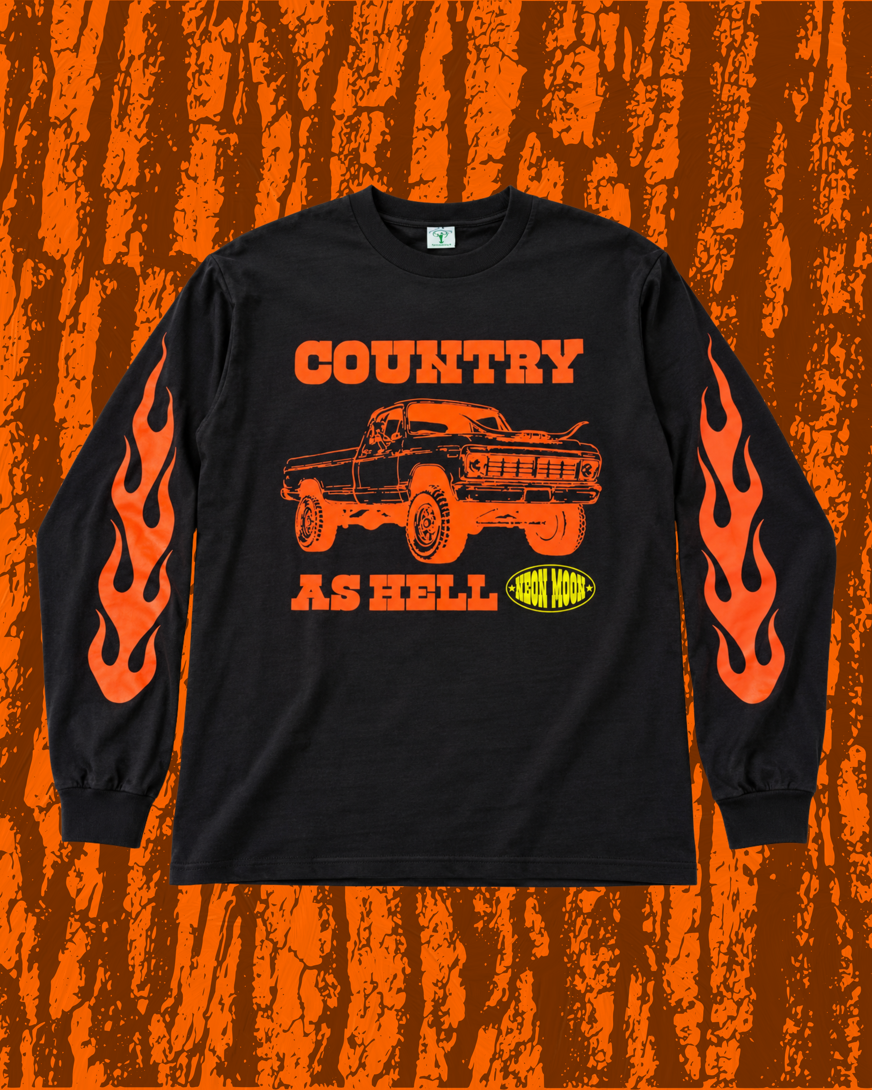 Country As Hell Flame Long Sleeve Shirt