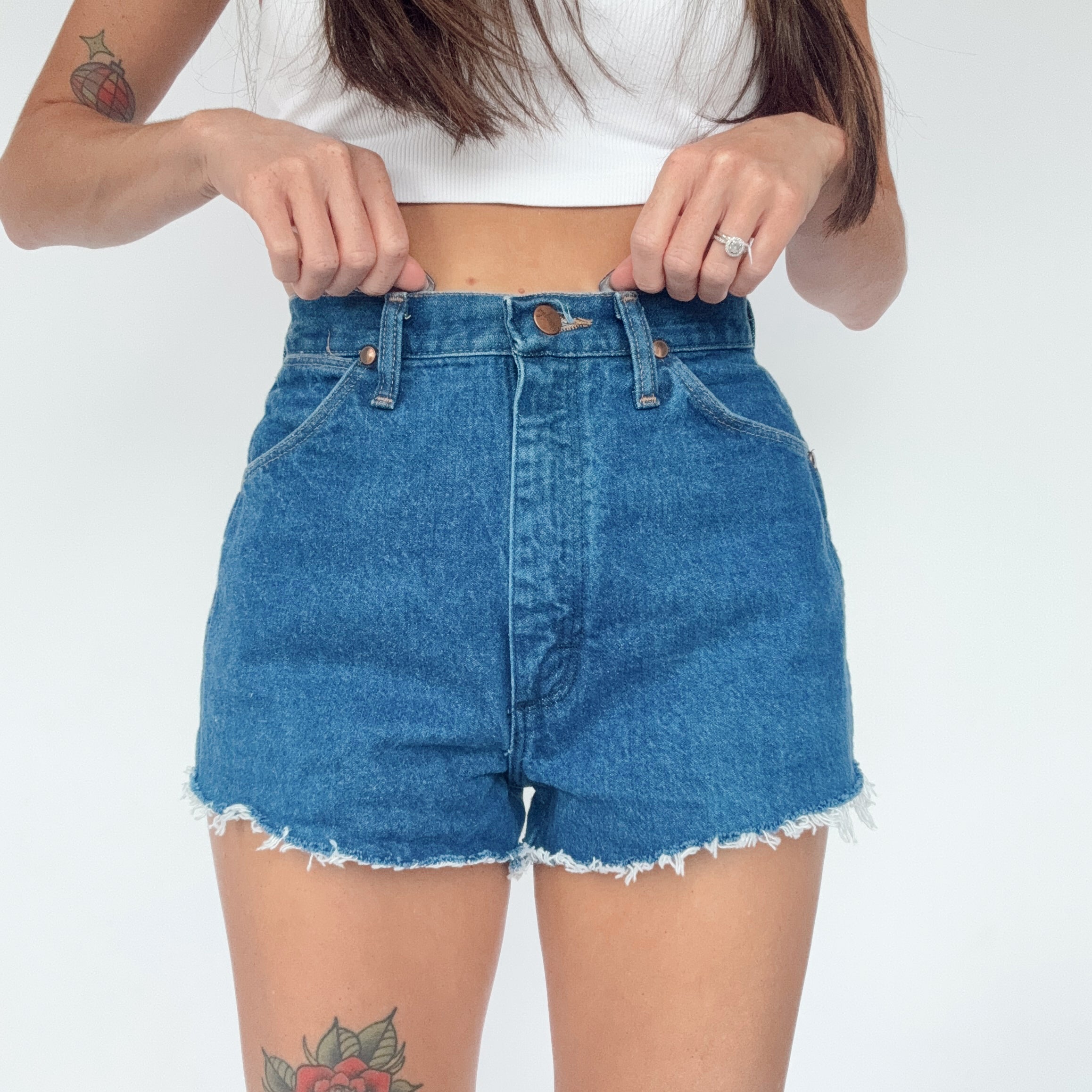 Vintage 90s Wrangler Dark Denim Cutoffs