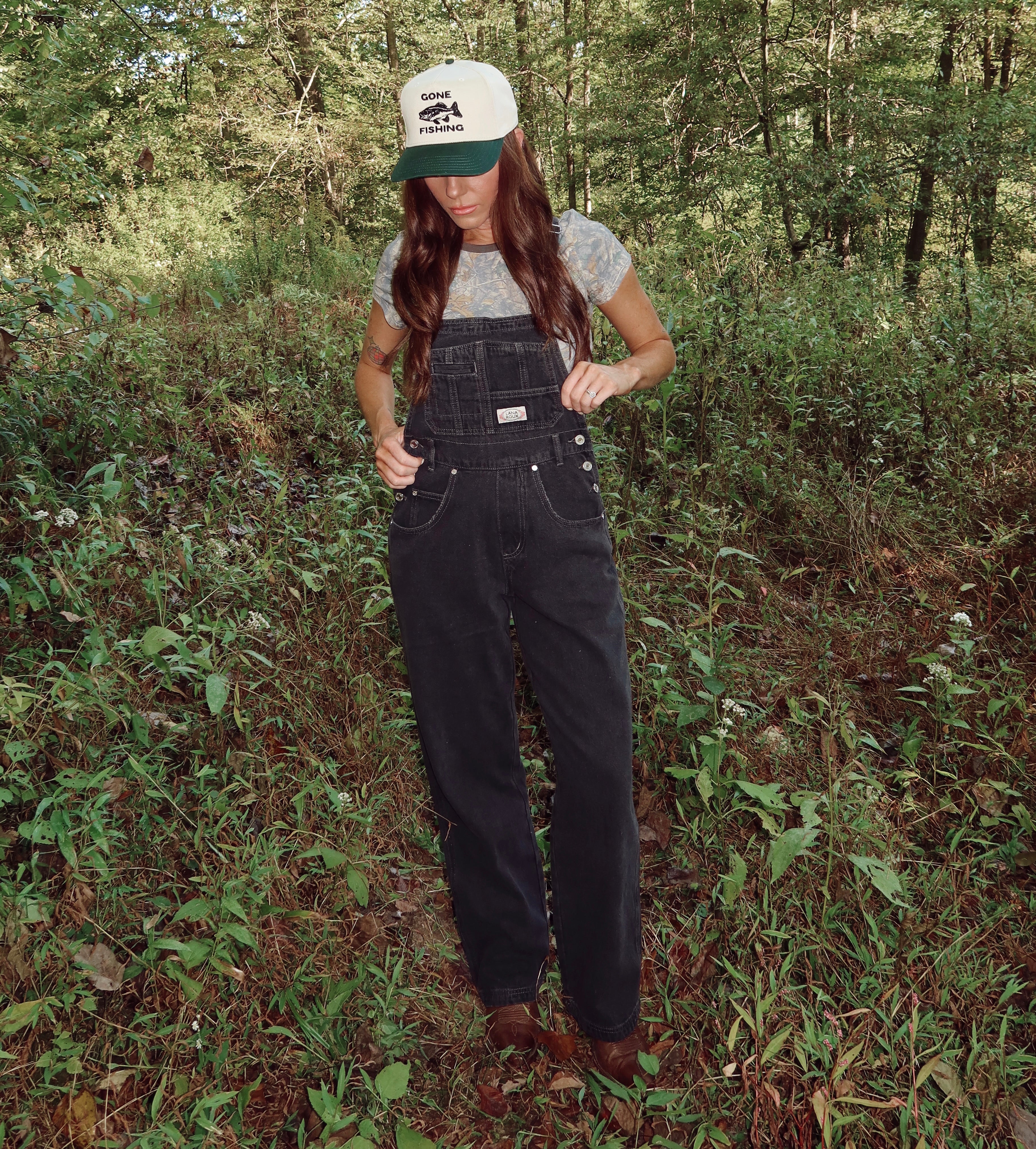 Black Denim Overalls