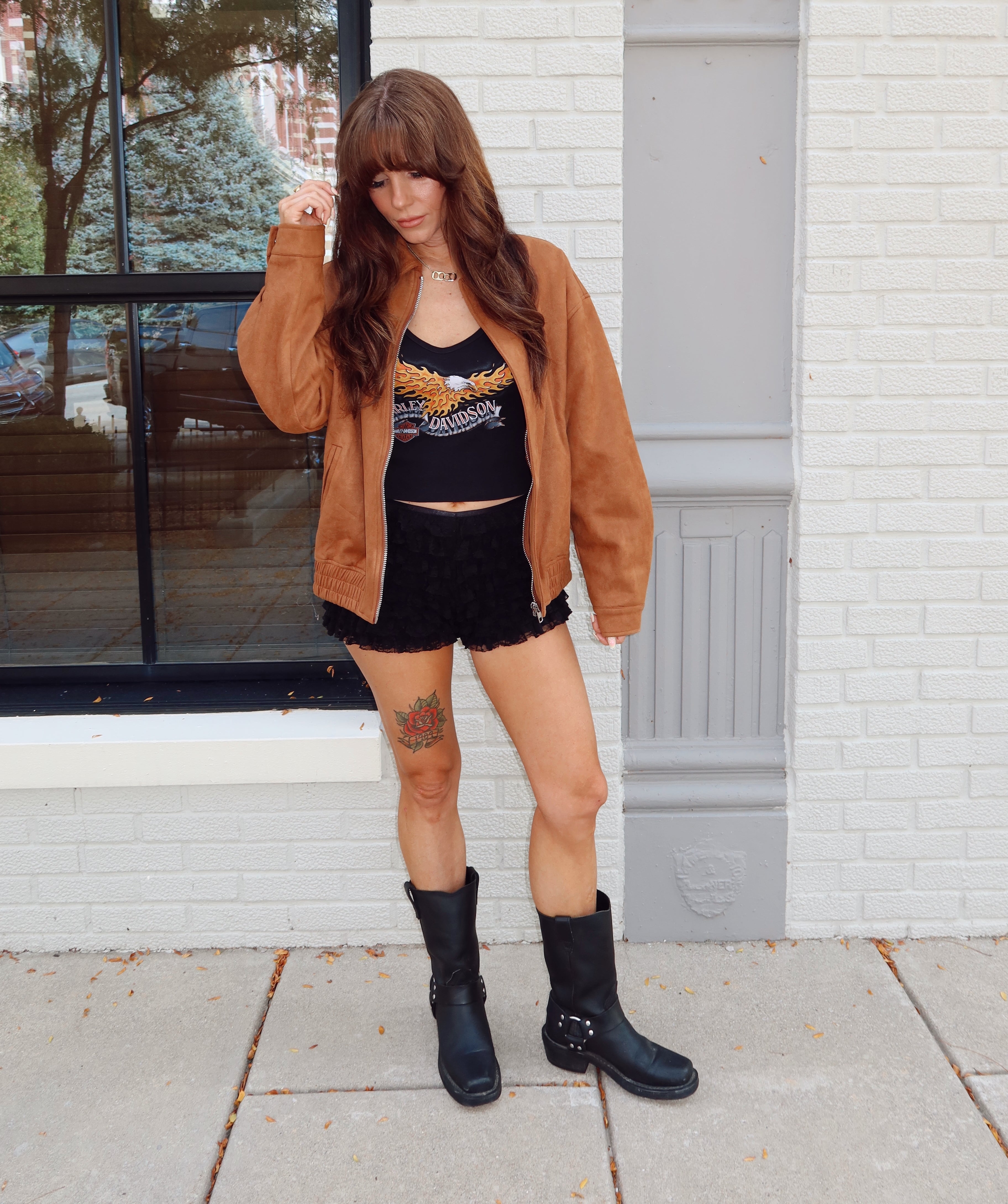 Canyon Dust Bomber Suede Jacket