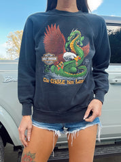 Vintage 80s Harley Davidson The Eagle Has Landed Dragon Sweatshirt