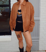 Canyon Dust Bomber Suede Jacket