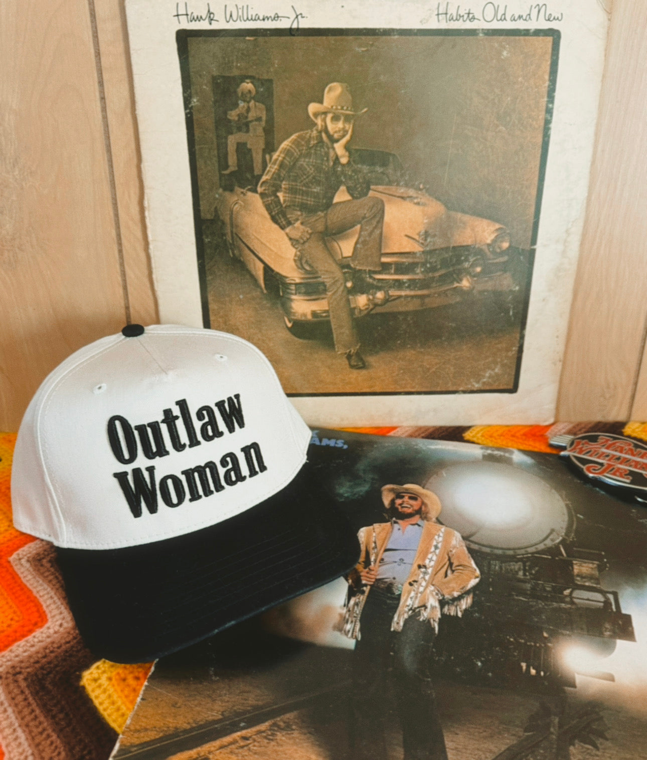 Outlaw Woman Embroidered Canvas Snapback Hat