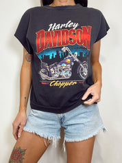 Vintage 80s Harley Davidson Chopper Muscle Sweatshirt