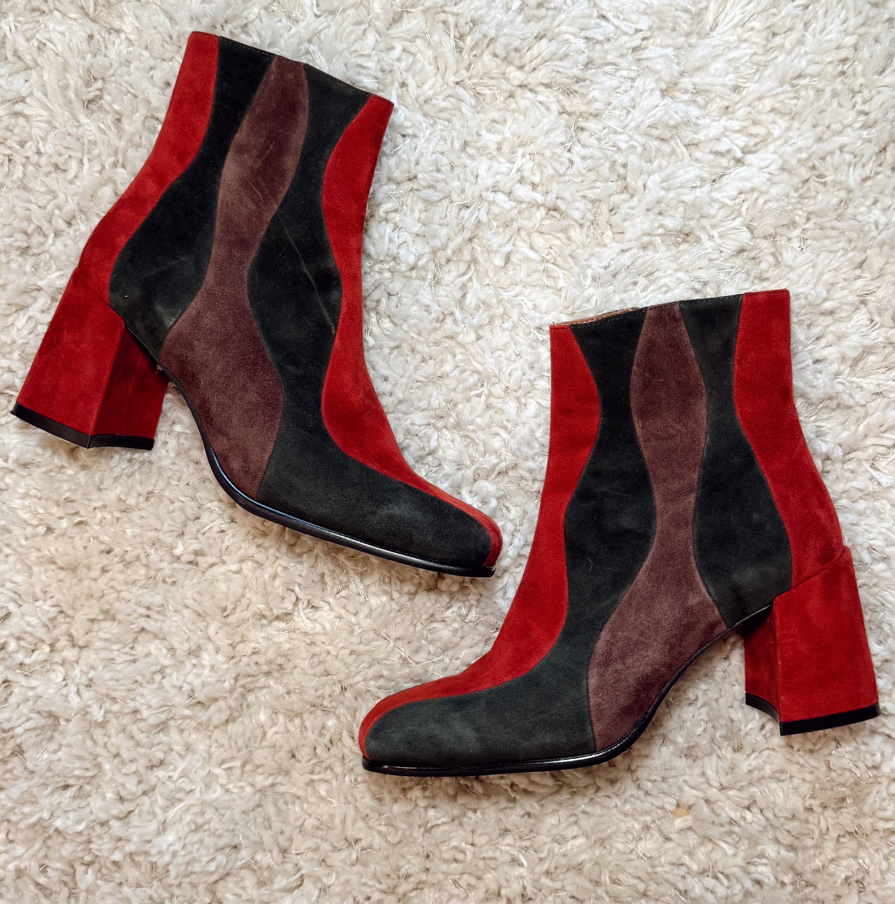 Jefferey Campbell Lava Lamp Suede Bootie Red