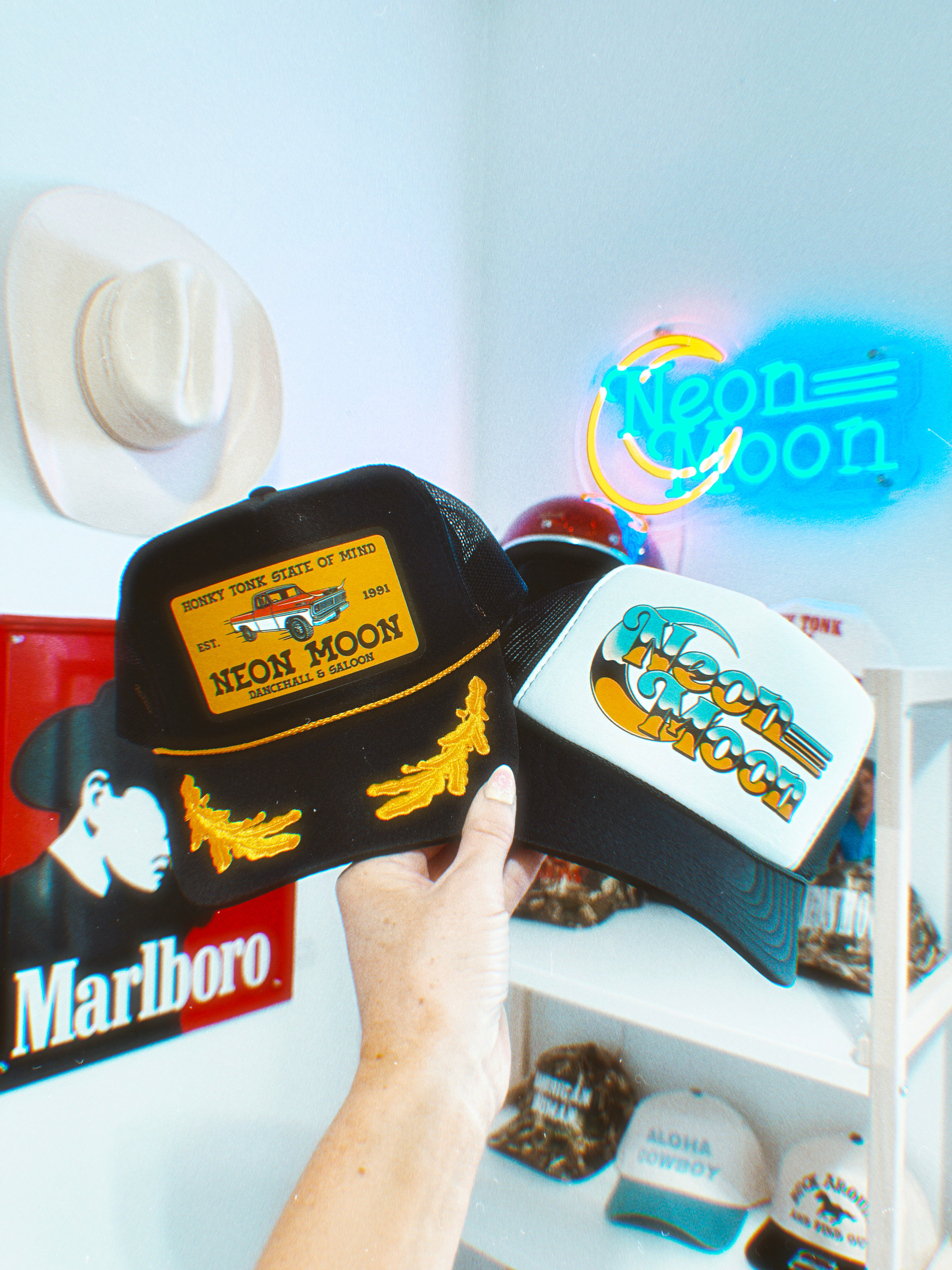 Neon Moon Honky Tonk State of Mind Trucker Hat