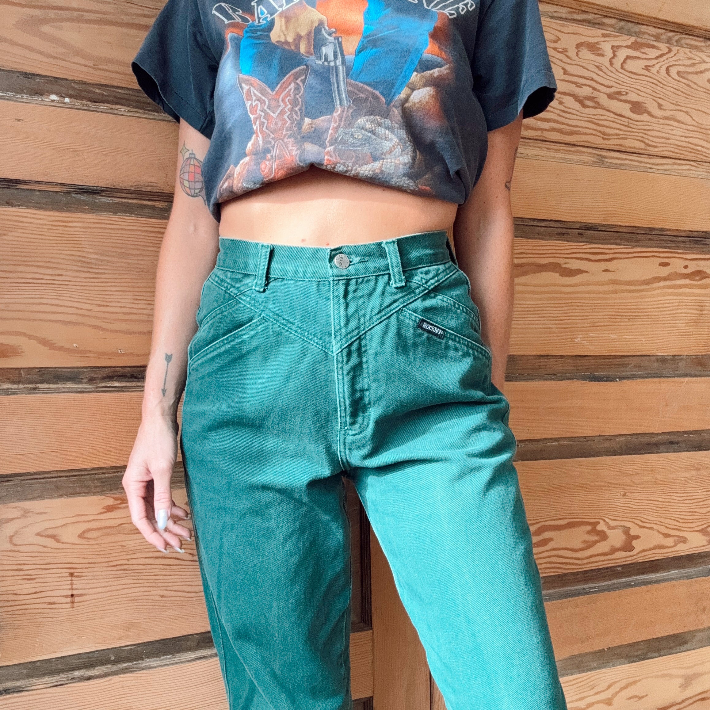 Vintage 90s Denim Green Rockies Jeans