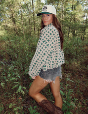 Green Checkered Sherpa Jacket