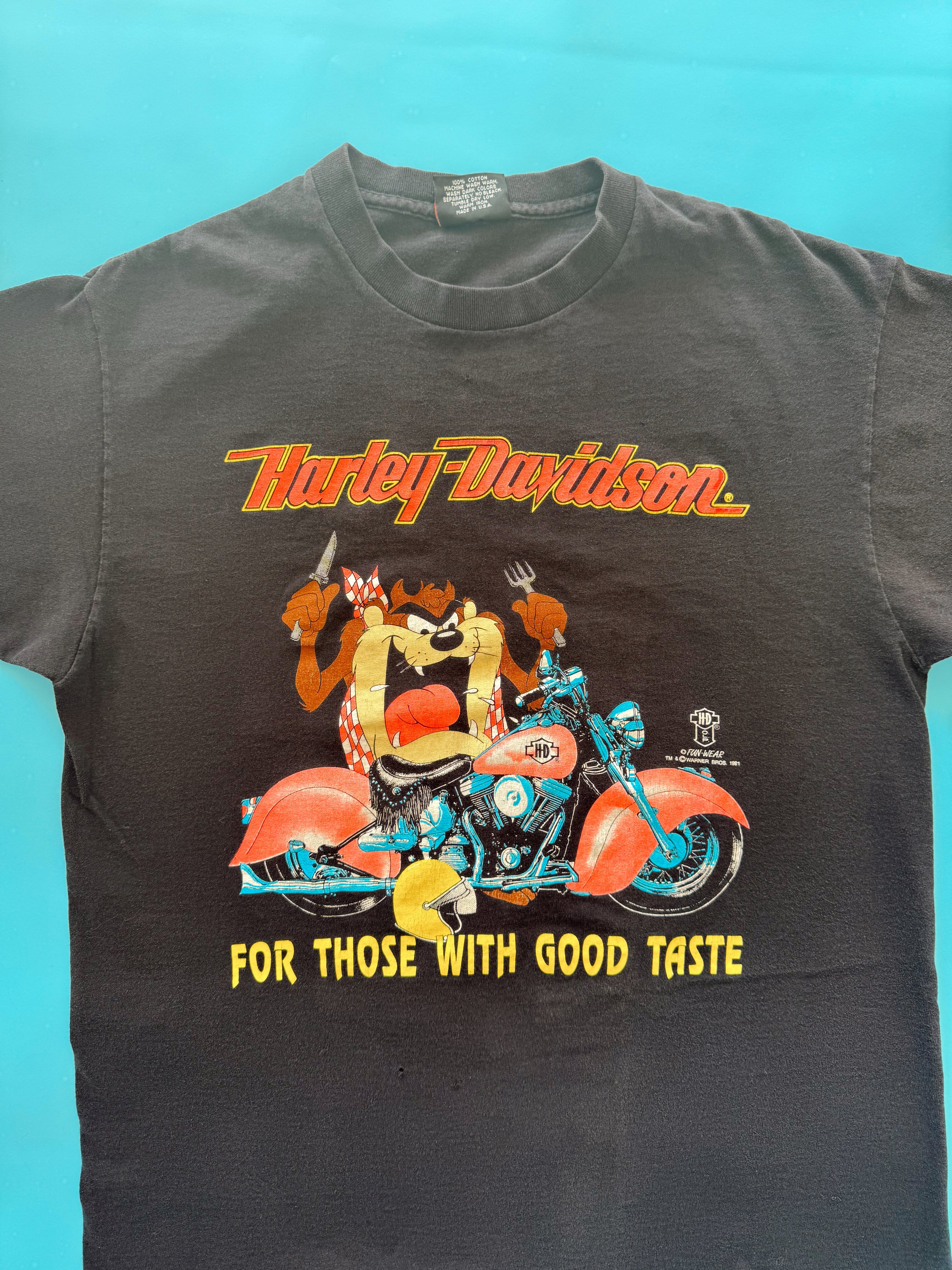 Vintage 90s Harley Davidson Taz Good Taste Tee