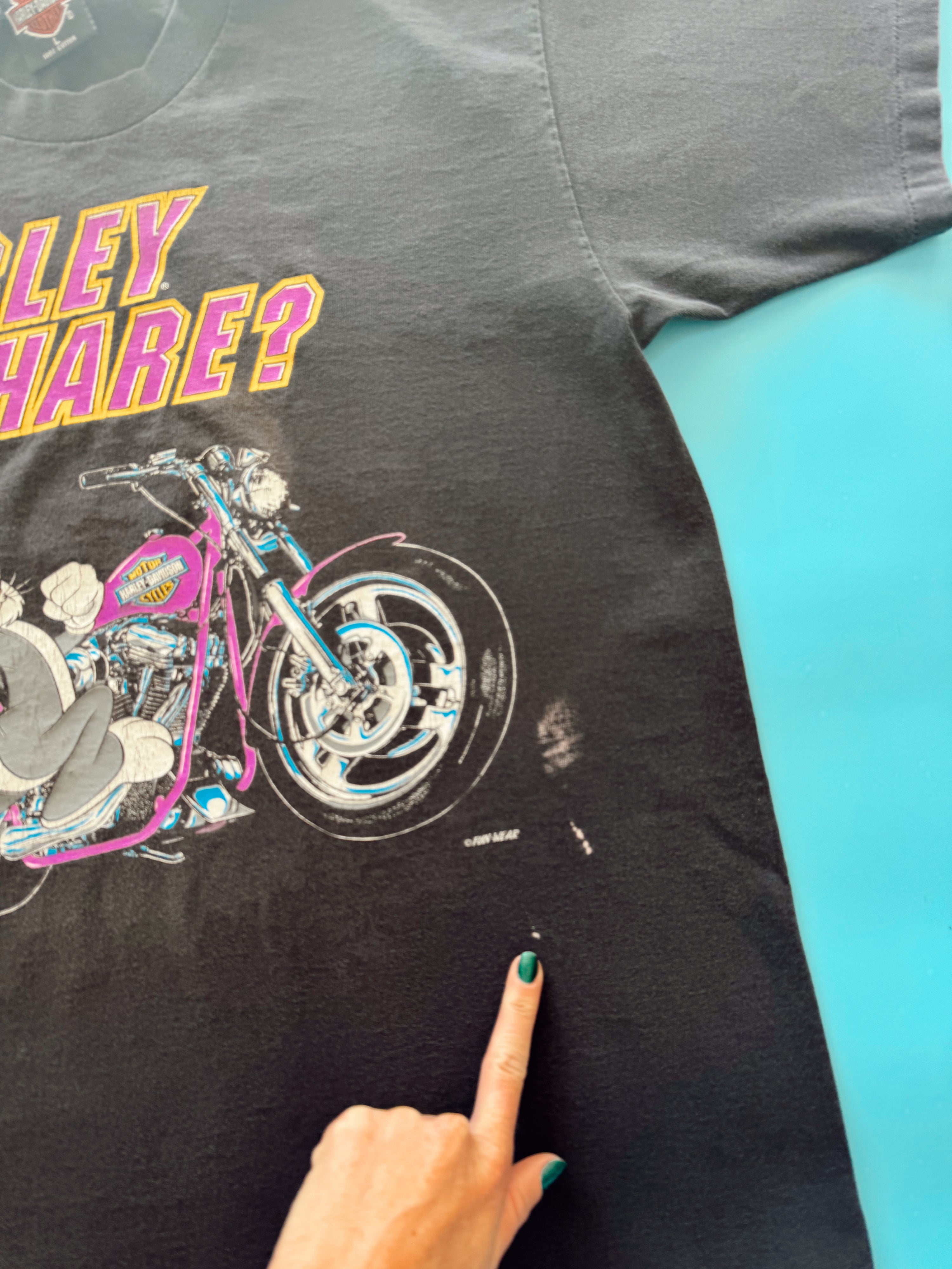 Vintage 90s Harley Davidson Bugs Bunny Tee