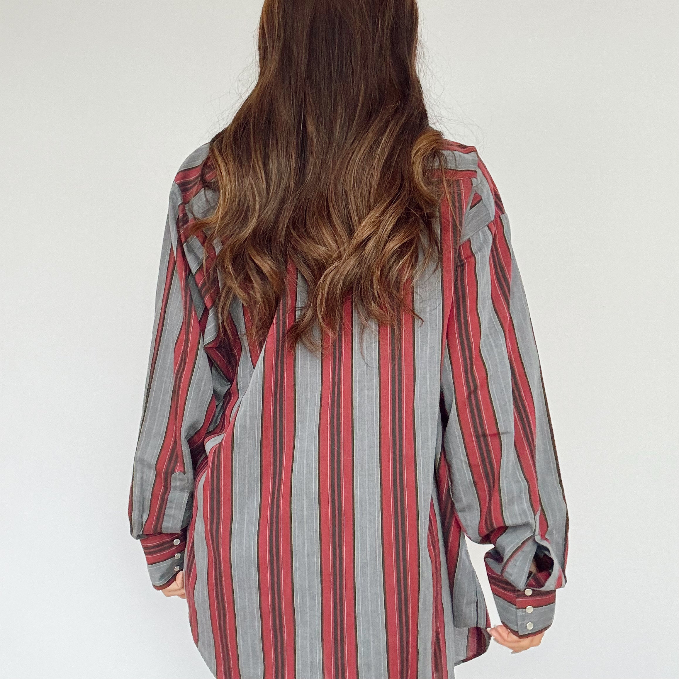 Vintage 90s Wrangler Striped Pearl Snap