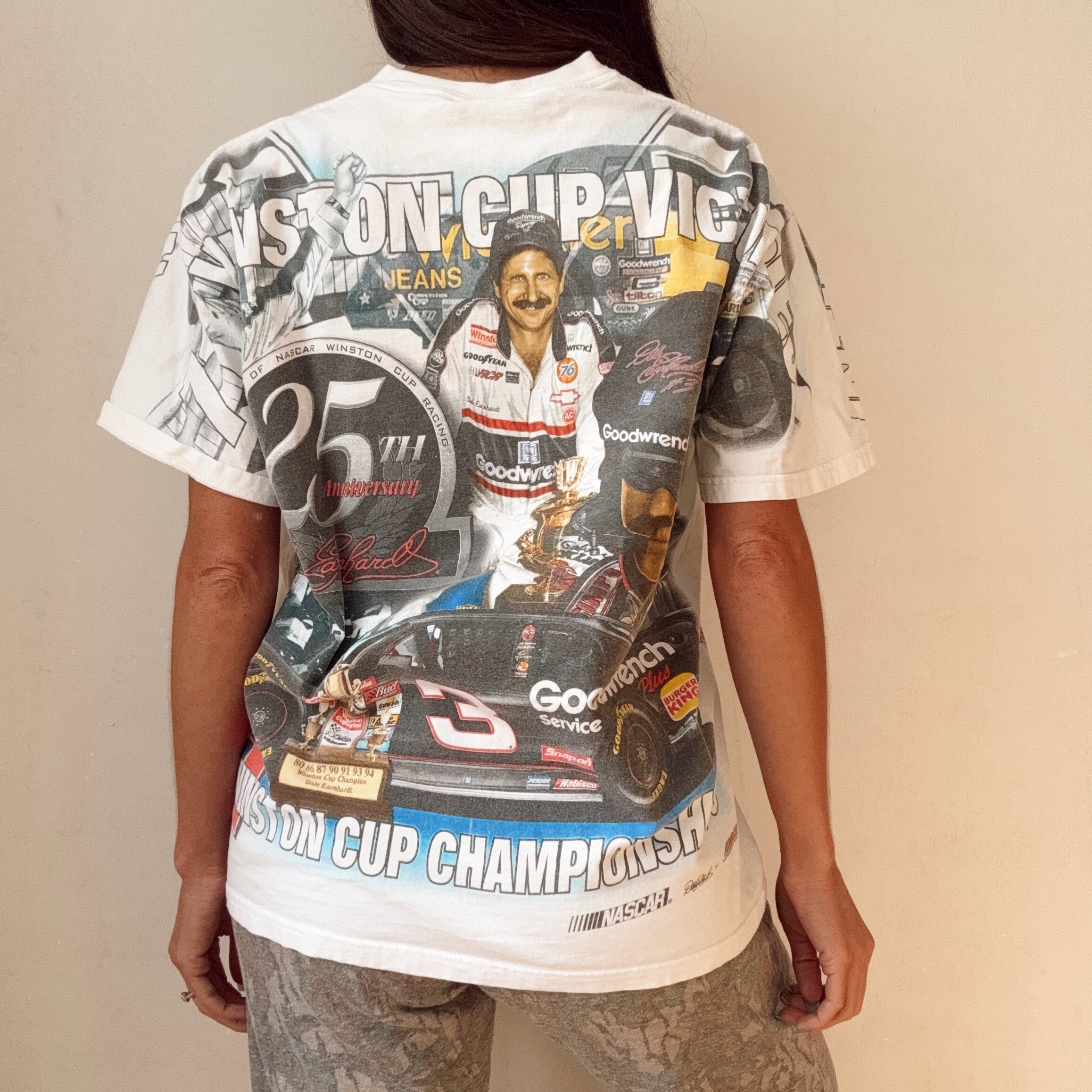 Vintage Dale Earnhardt All Over Print Top Gun Tee