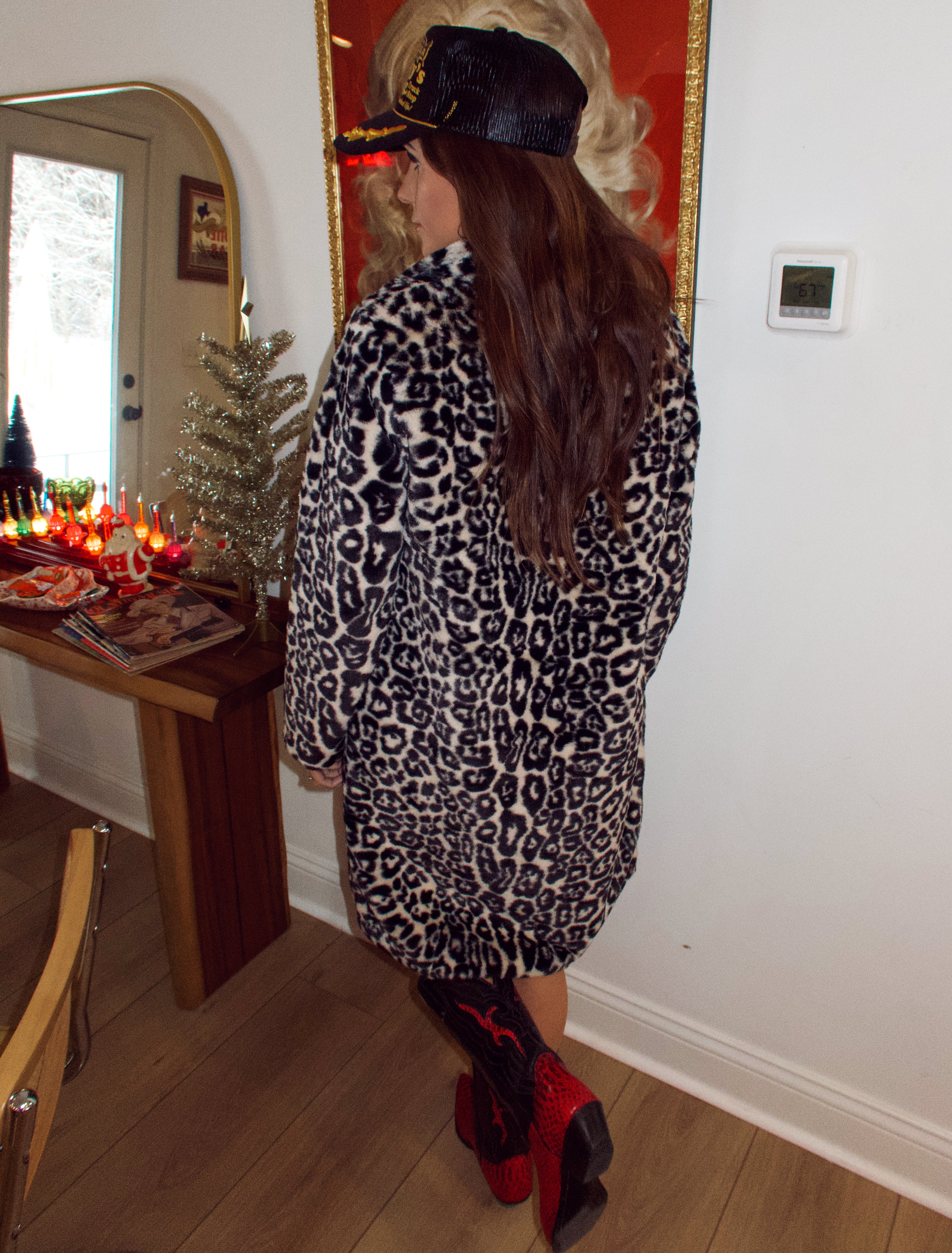Highway Honey Faux Fur Leopard Coat