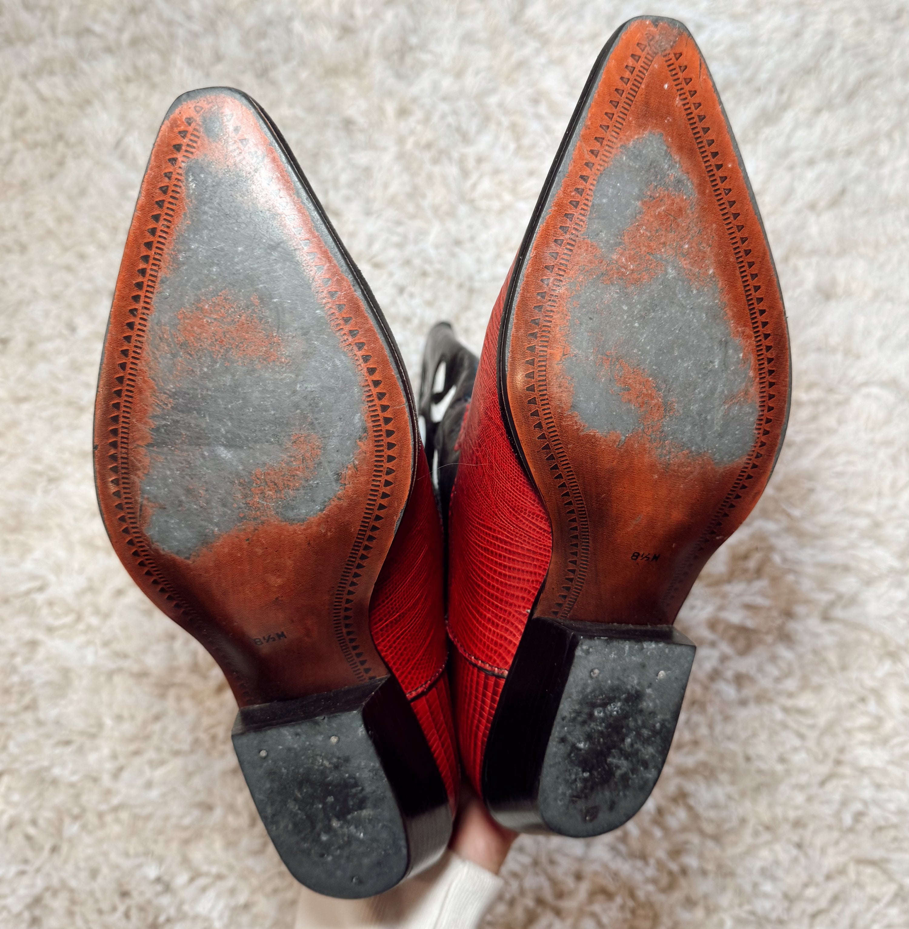 Vintage 90s Black and Red Cowgirl Boots