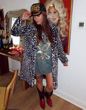Highway Honey Faux Fur Leopard Coat