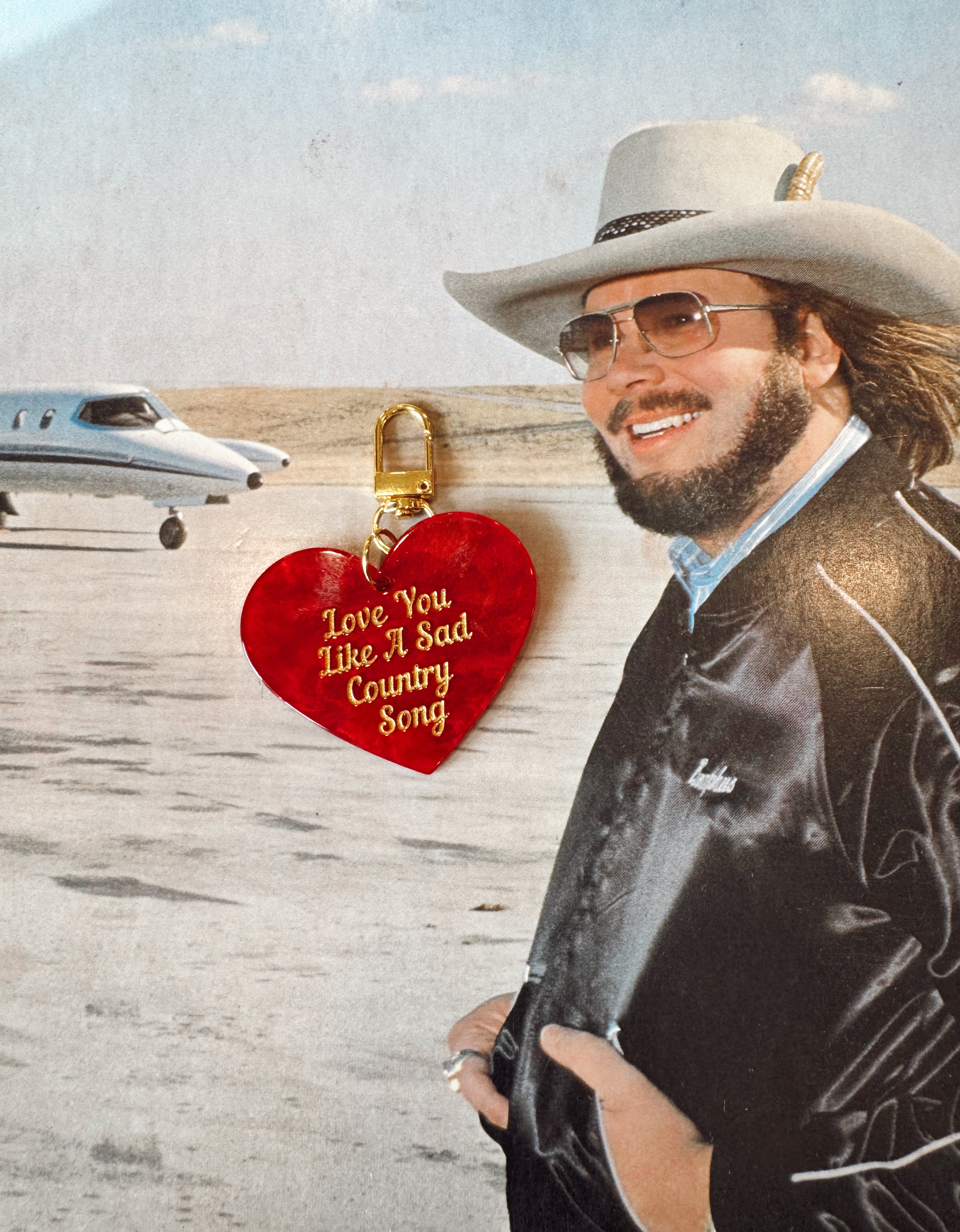 Love You Like A Sad Country Song Heart Keychain