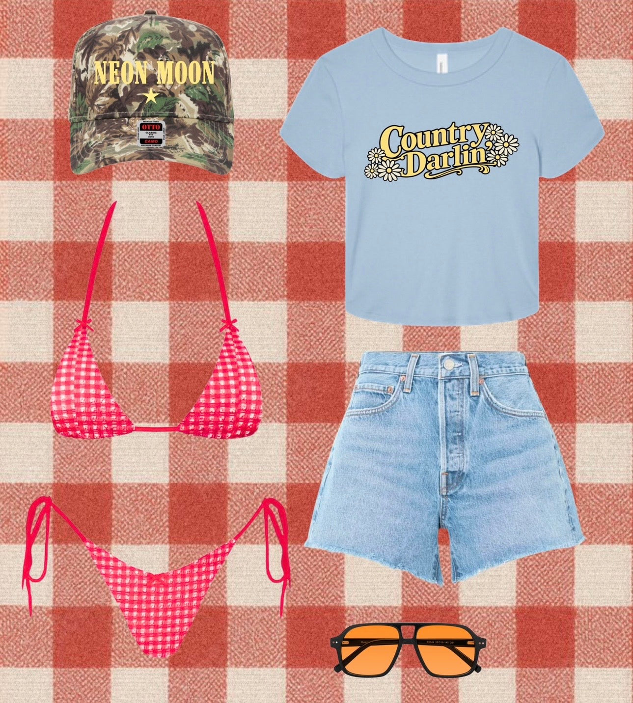 Country Honey Gingham Bikini