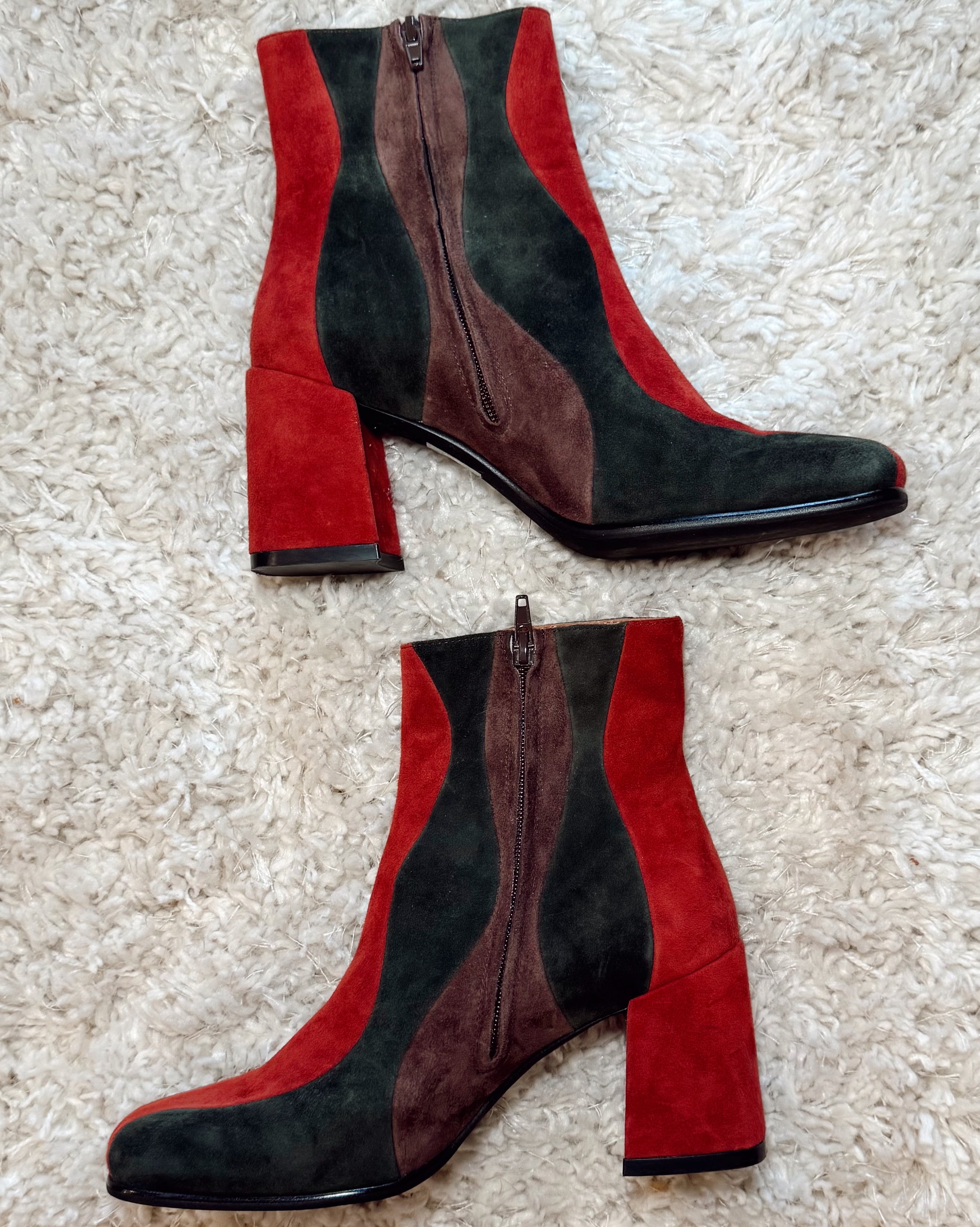 Jefferey Campbell Lava Lamp Suede Bootie Red