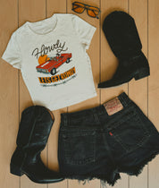 Howdy Let's Get Rowdy Baby Rib Crop Tee