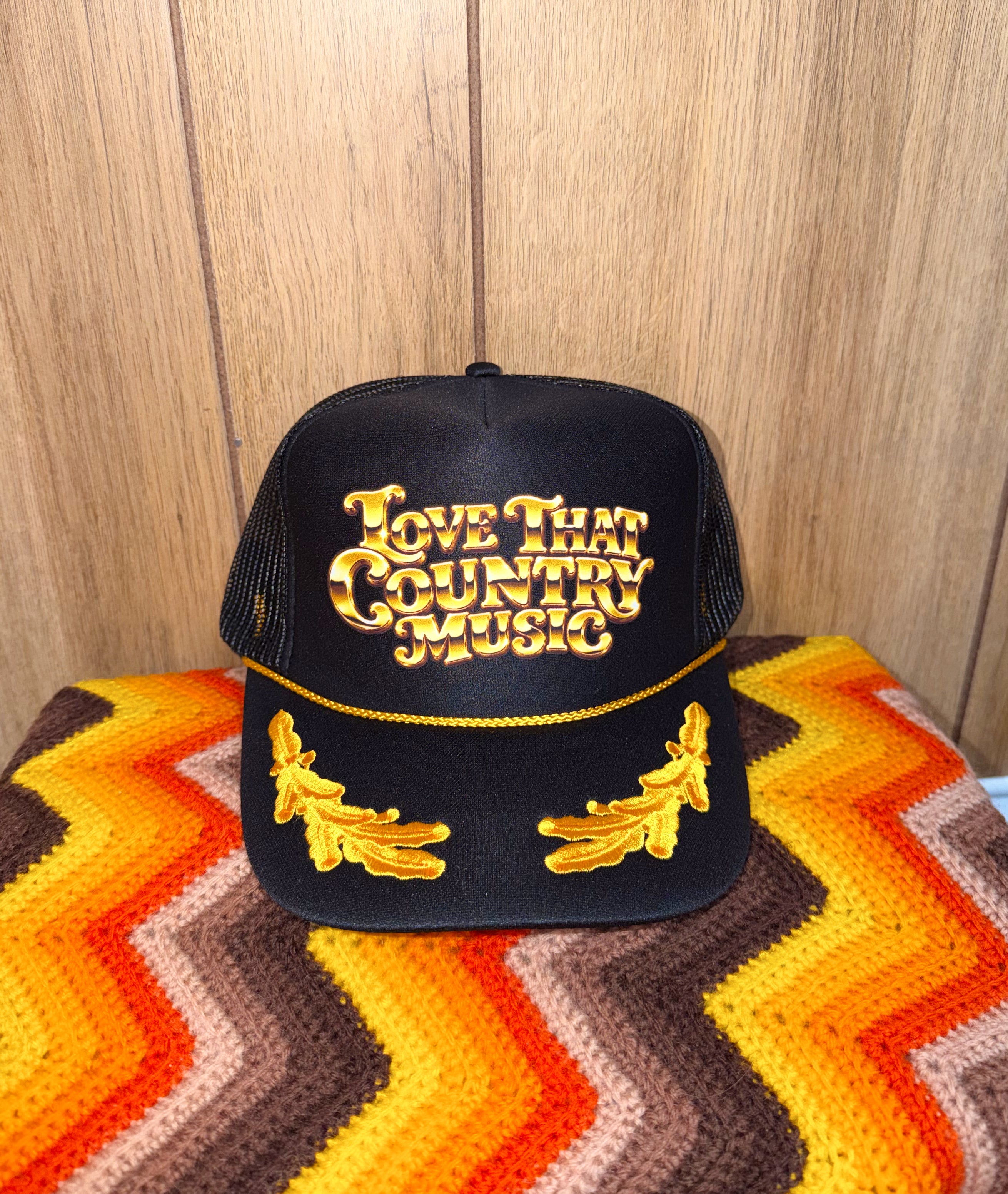 Retro Chrome Love That Country Music Trucker Hat