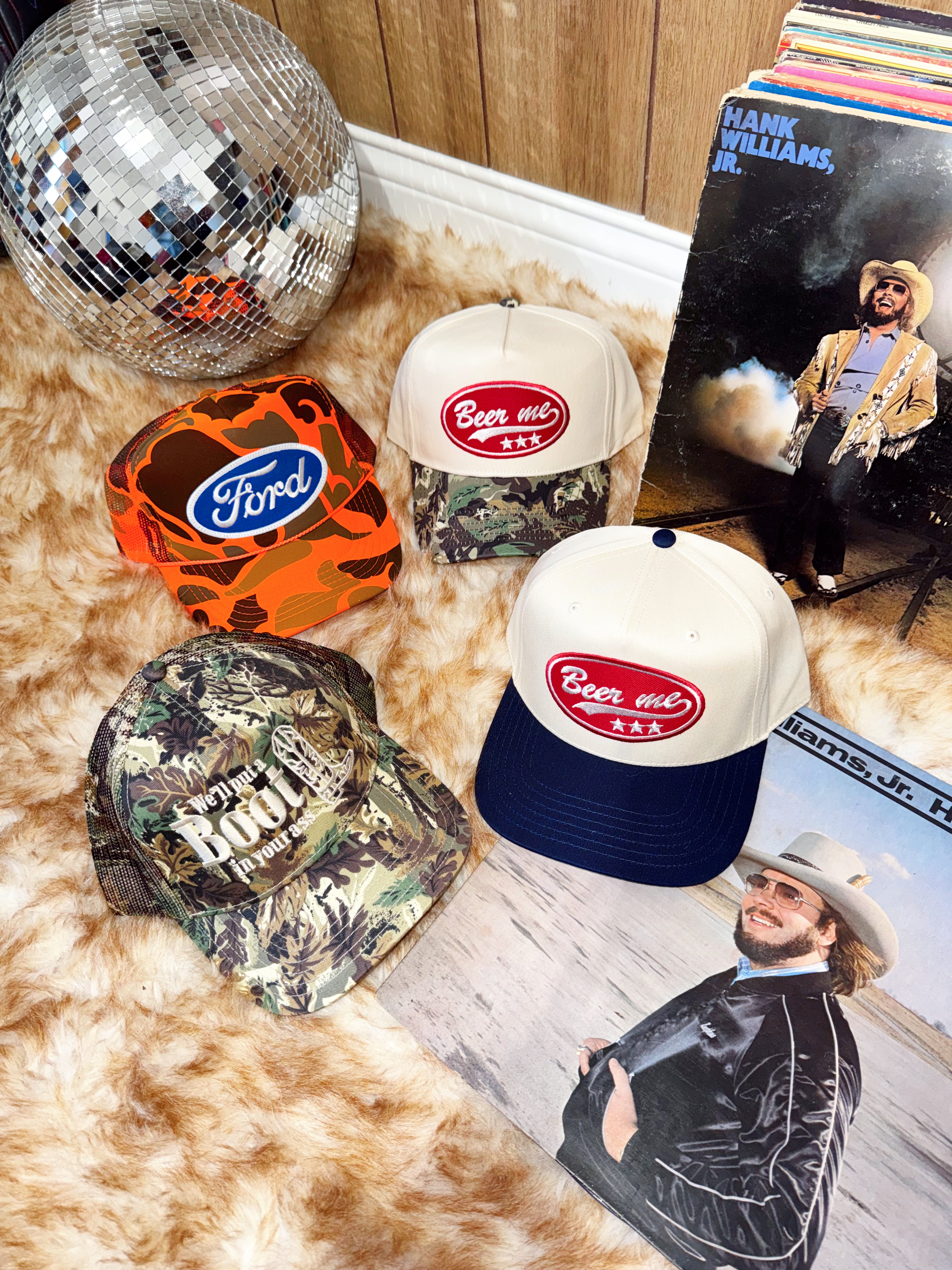 Retro Trucker Hat Camo Orange