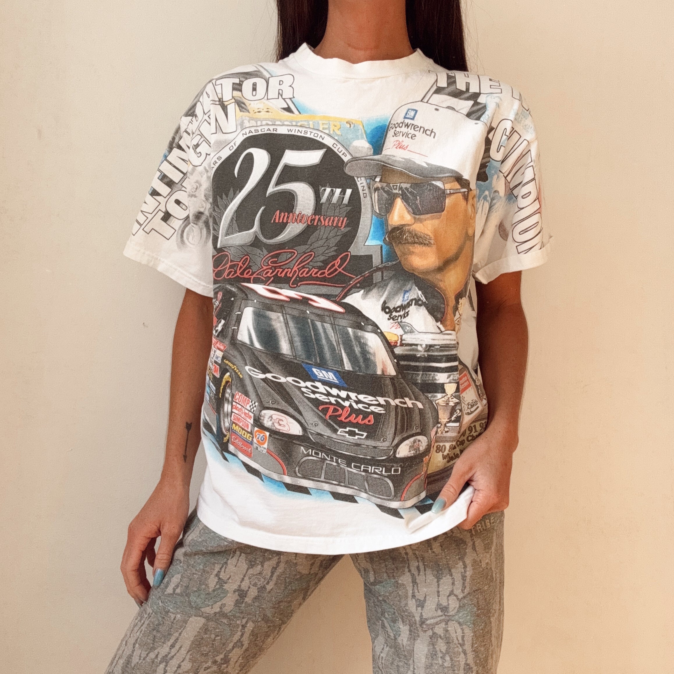 Vintage Dale Earnhardt All Over Print Top Gun Tee