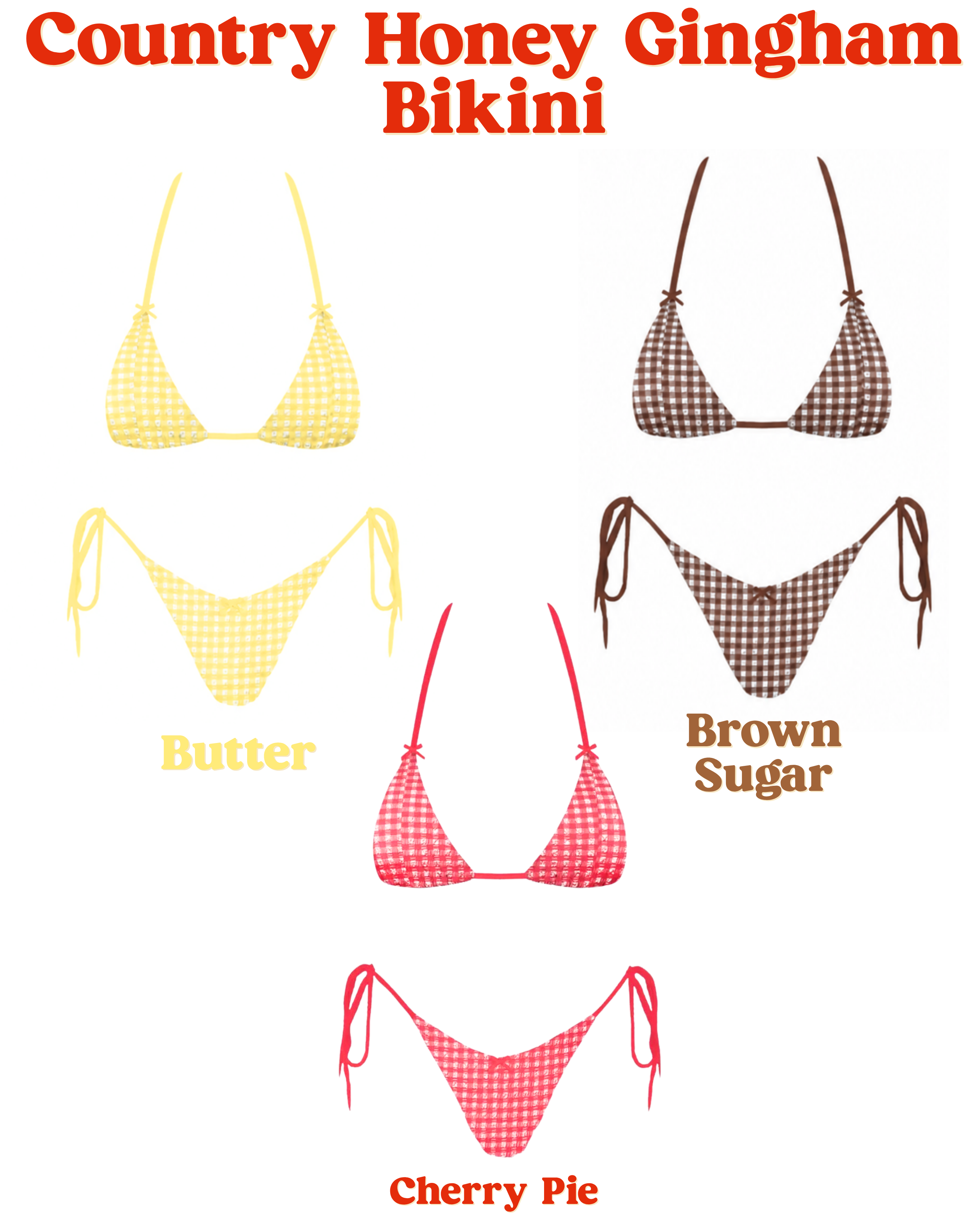 Country Honey Gingham Bikini