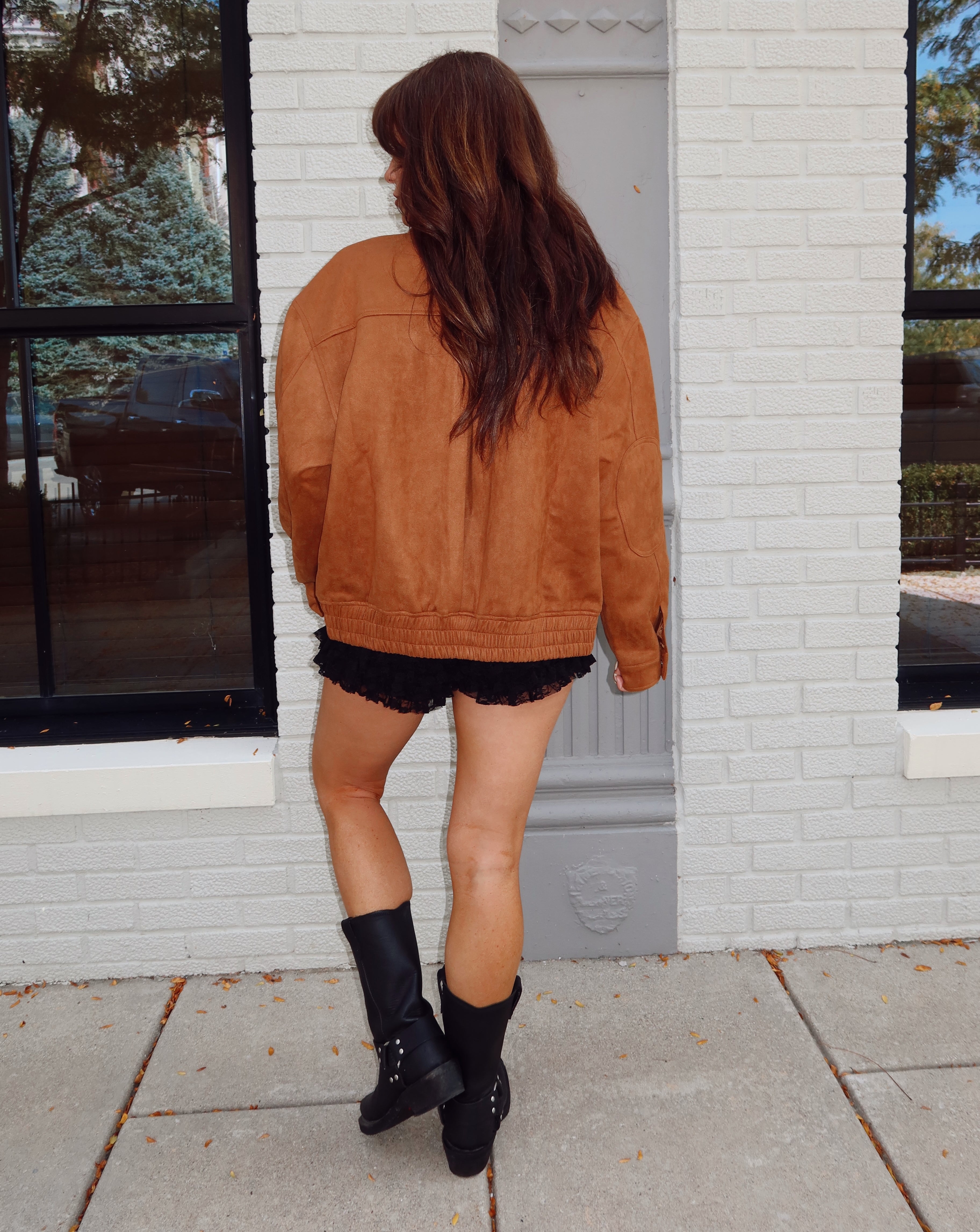 Canyon Dust Bomber Suede Jacket