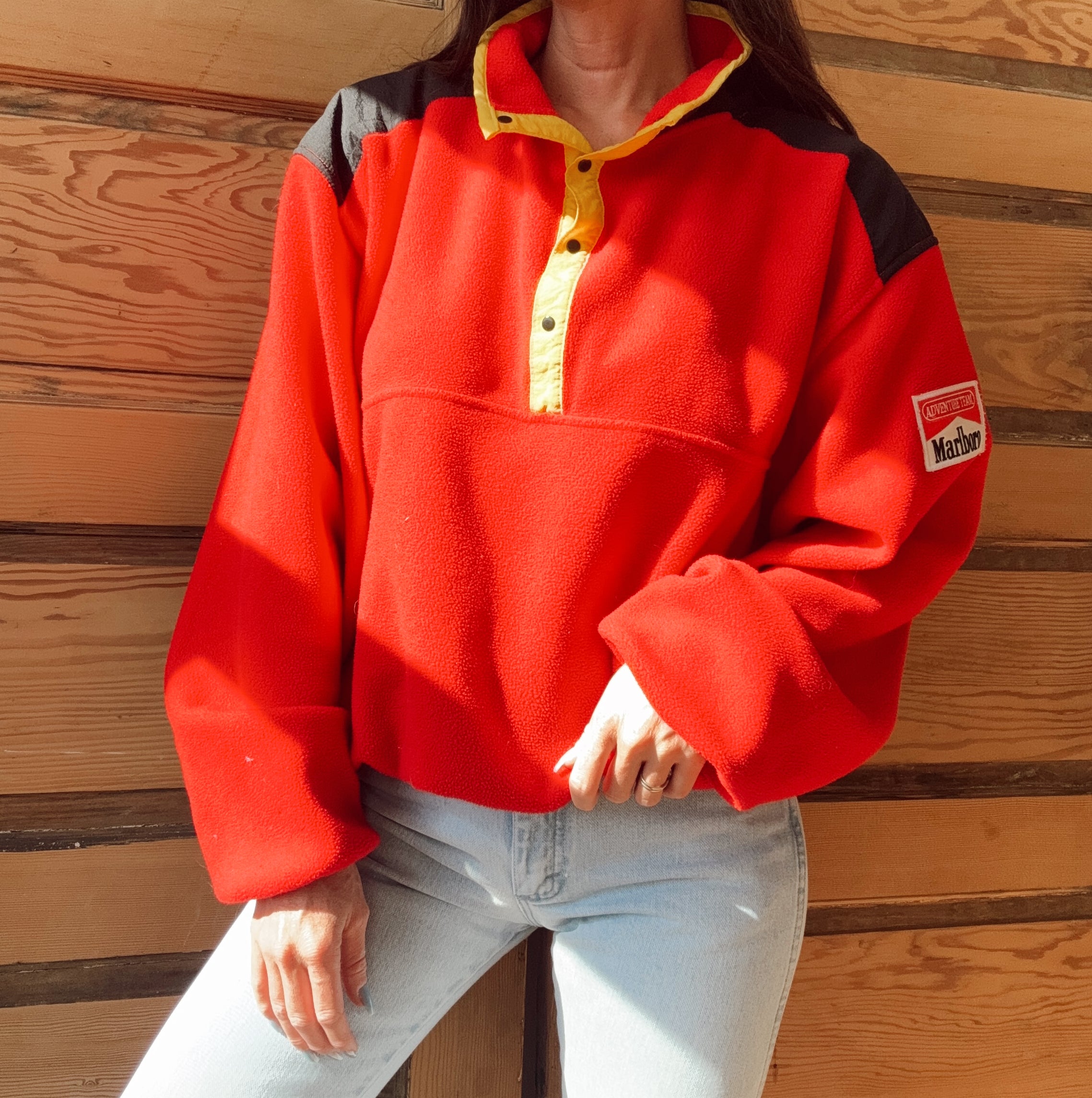 Vintage 90s Marlboro Fleece Snap