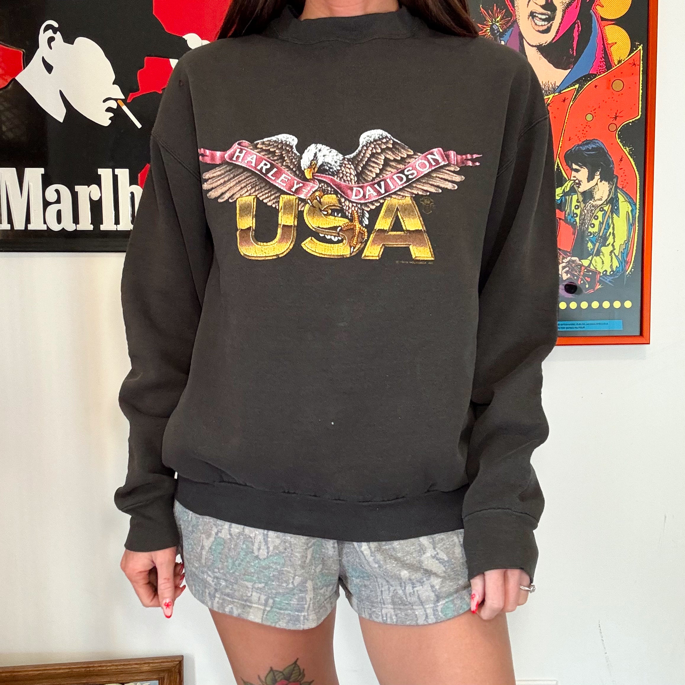 Vintage 80s Harley Davidson Eagle Crewneck