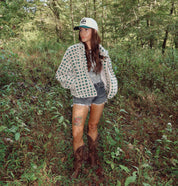 Green Checkered Sherpa Jacket