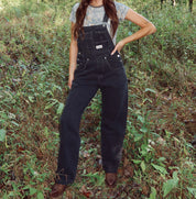Black Denim Overalls