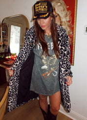 Highway Honey Faux Fur Leopard Coat