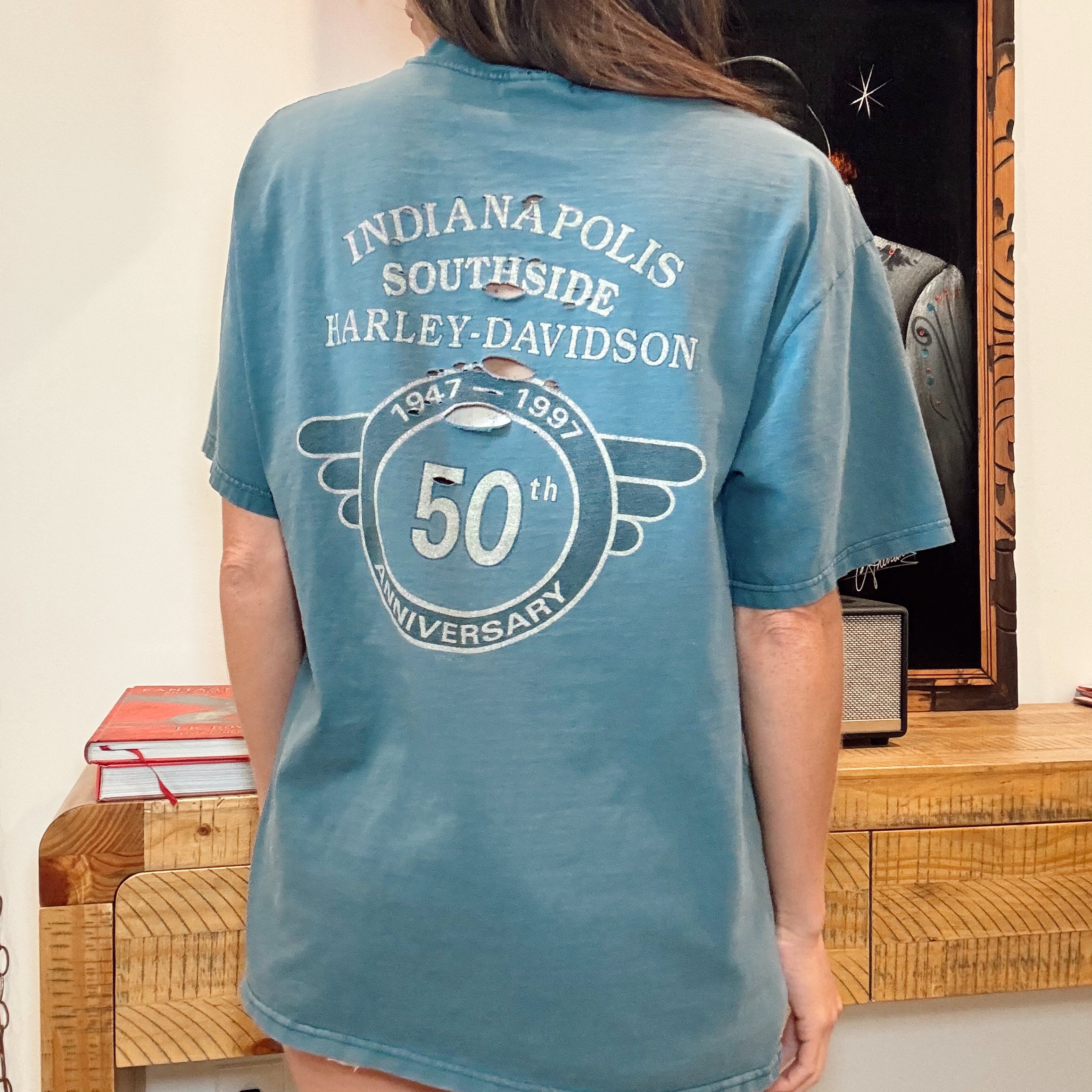 Vintage 90s Harley Davidson Lightning Engine Tee