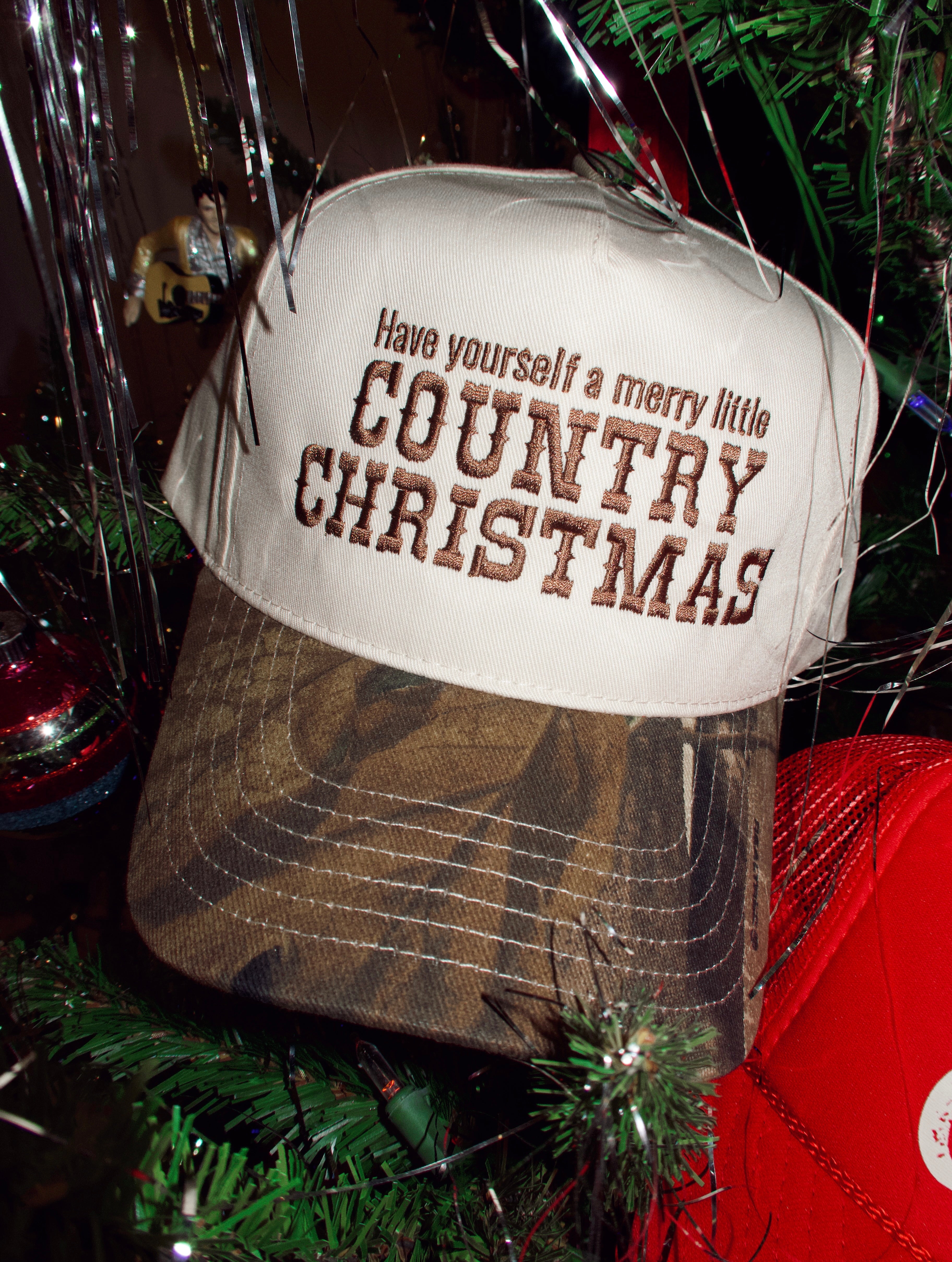 Country Christmas Trucker Hat Camo
