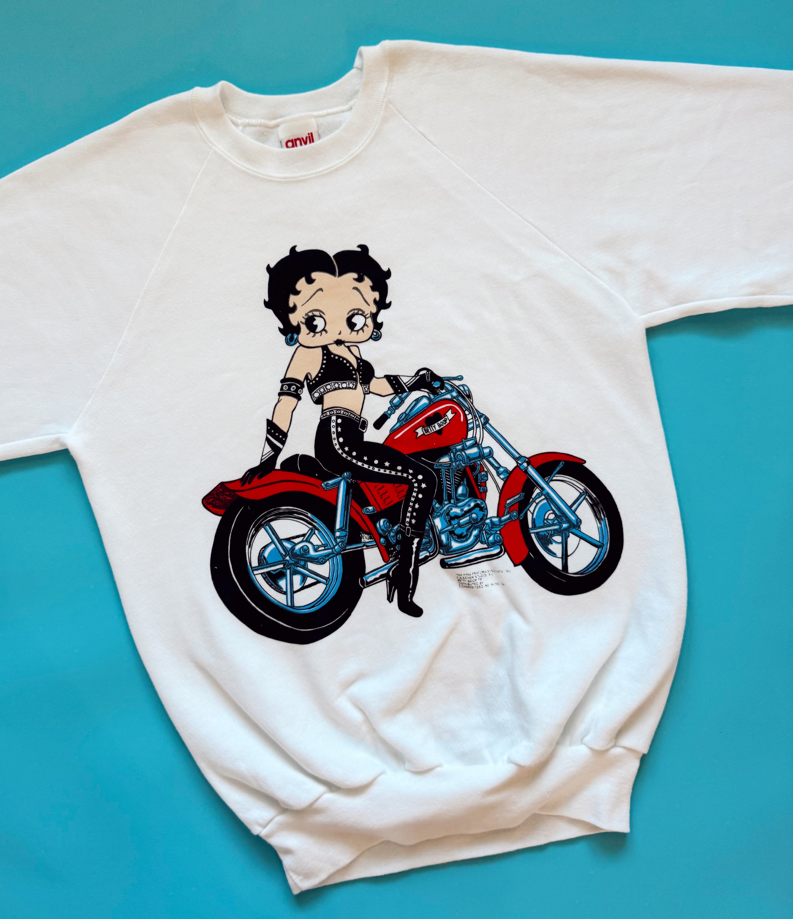 Vintage 90s Betty Boop Biker Crewneck Sweatshirt