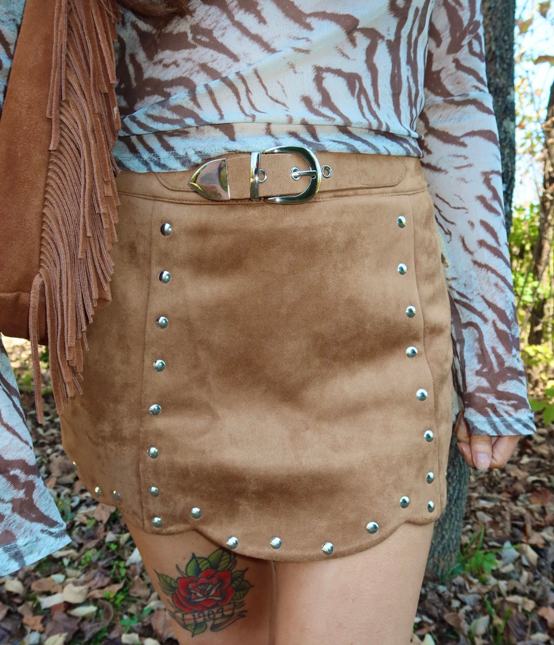 Buckskin Suede Mini Skirt