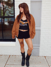 Canyon Dust Bomber Suede Jacket