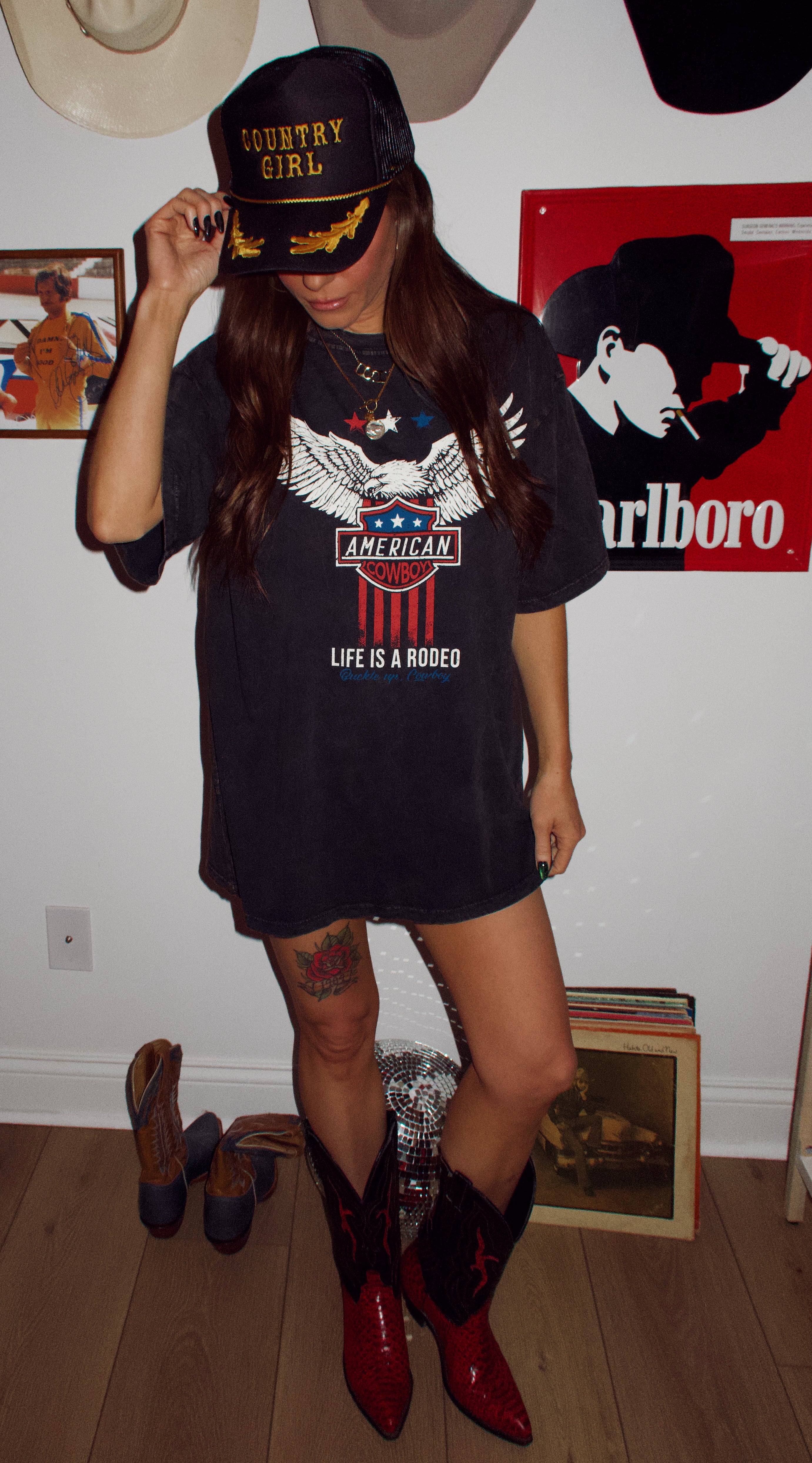 American Cowboy Biker Tee