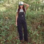 Black Denim Overalls