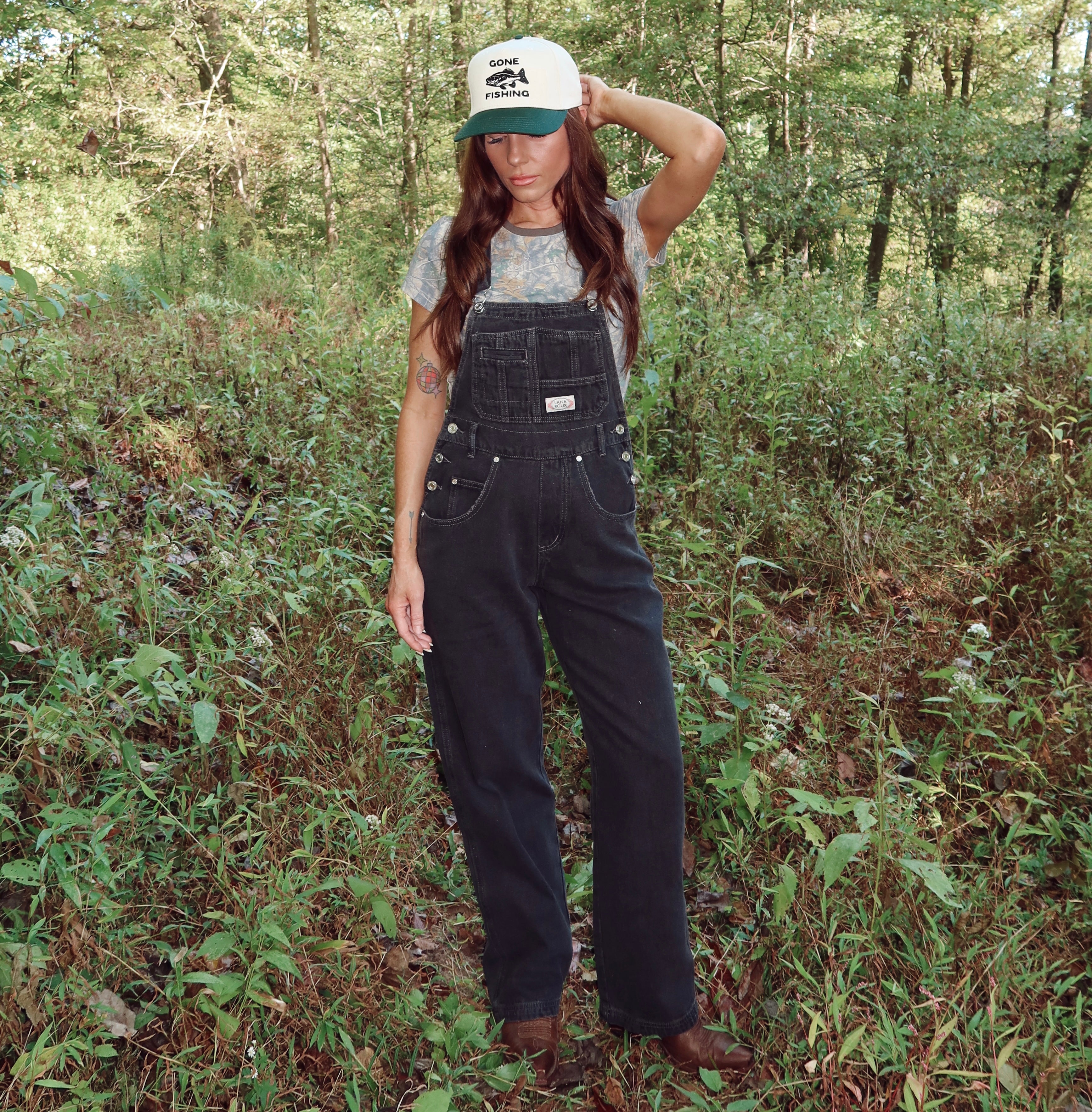 Black Denim Overalls
