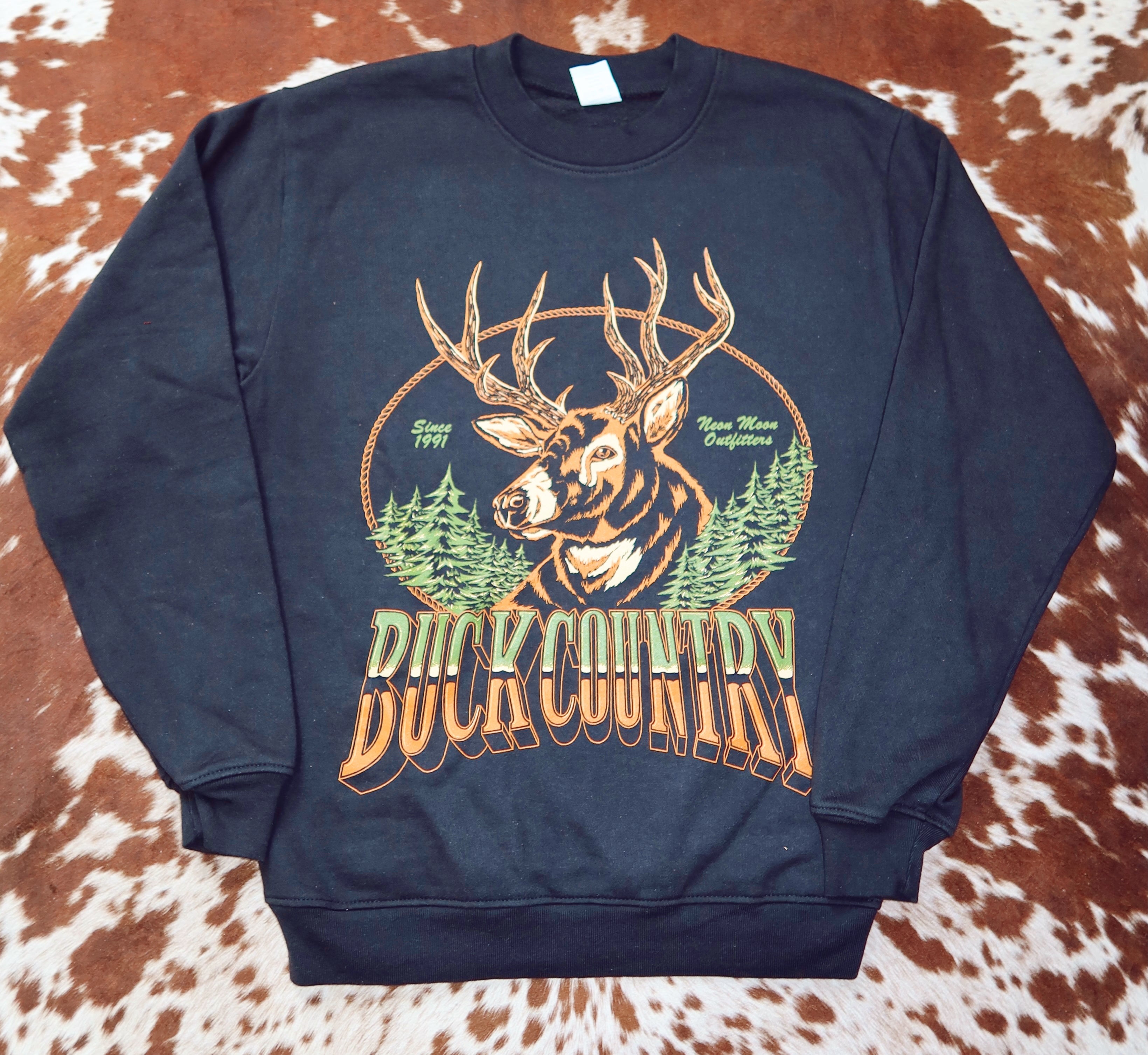 Retro Buck Country Crewneck Sweatshirt