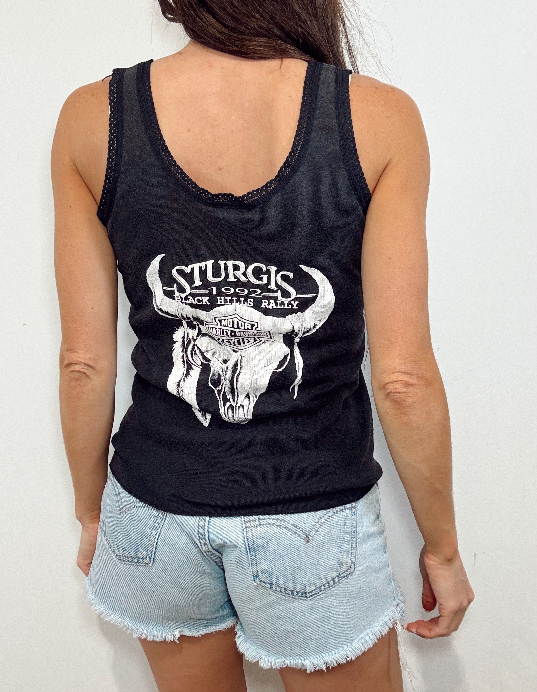 Vintage 90s Sturgis Black Hills Rally Lace Tank