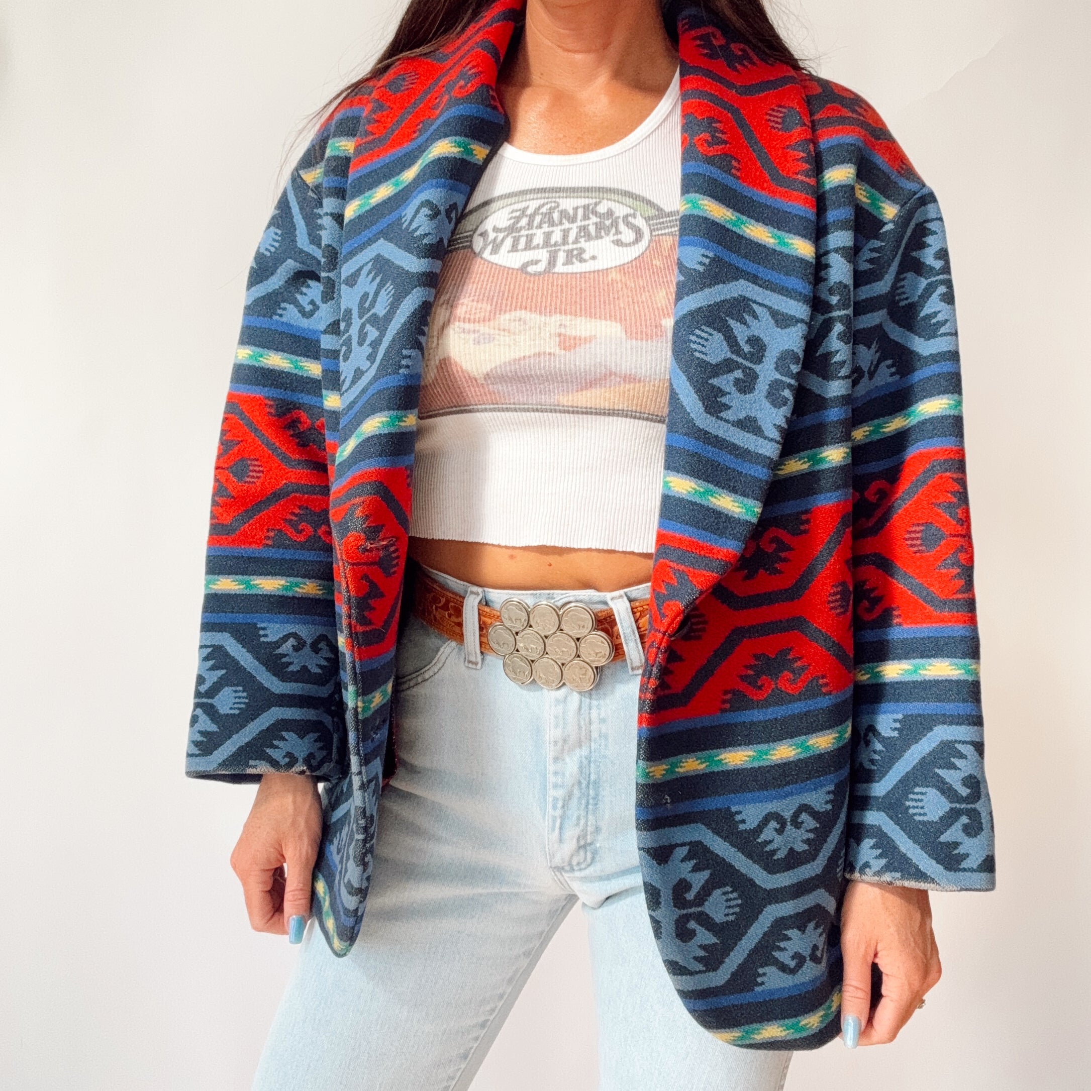 Vintage Pendleton Aztec Wool Blazer Coat